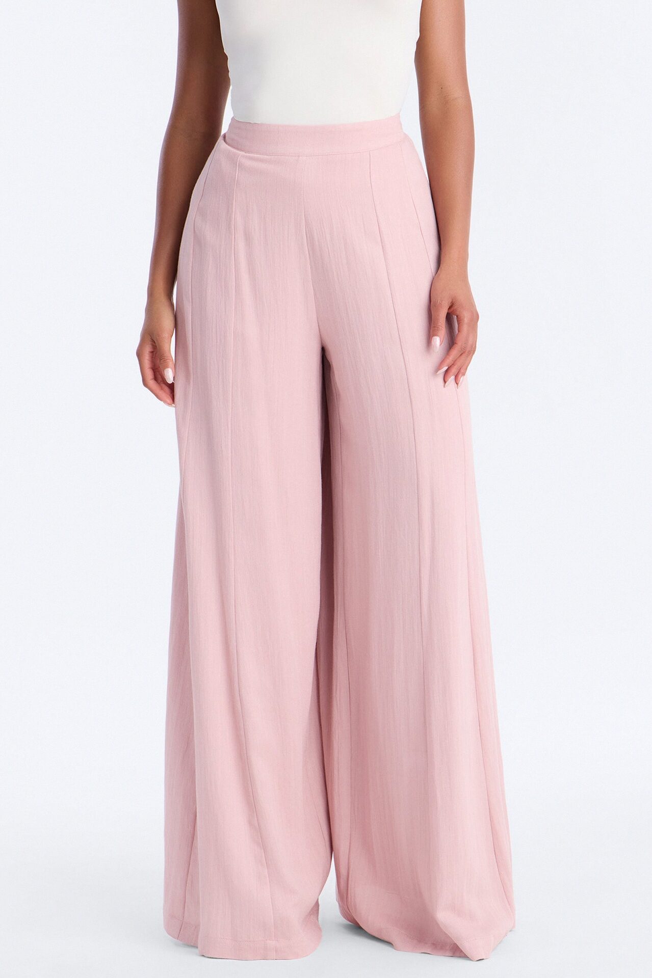 Kimia Mid Rise Extra Wide Leg Pant 33″ - Light Pink