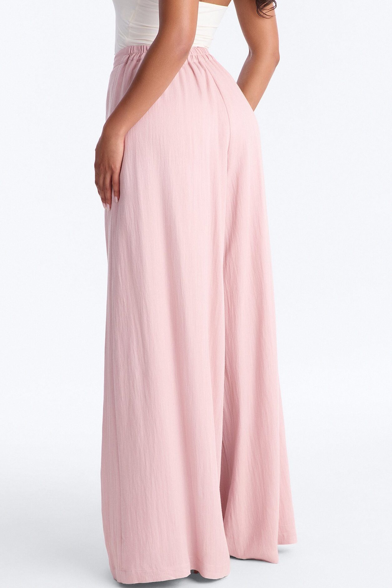 Kimia Mid Rise Extra Wide Leg Pant 33″ - Light Pink