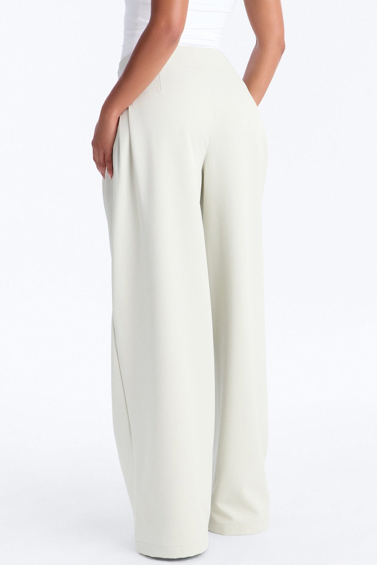 Adele Pleated Wide Leg Trouser Pant 33″ - Mint