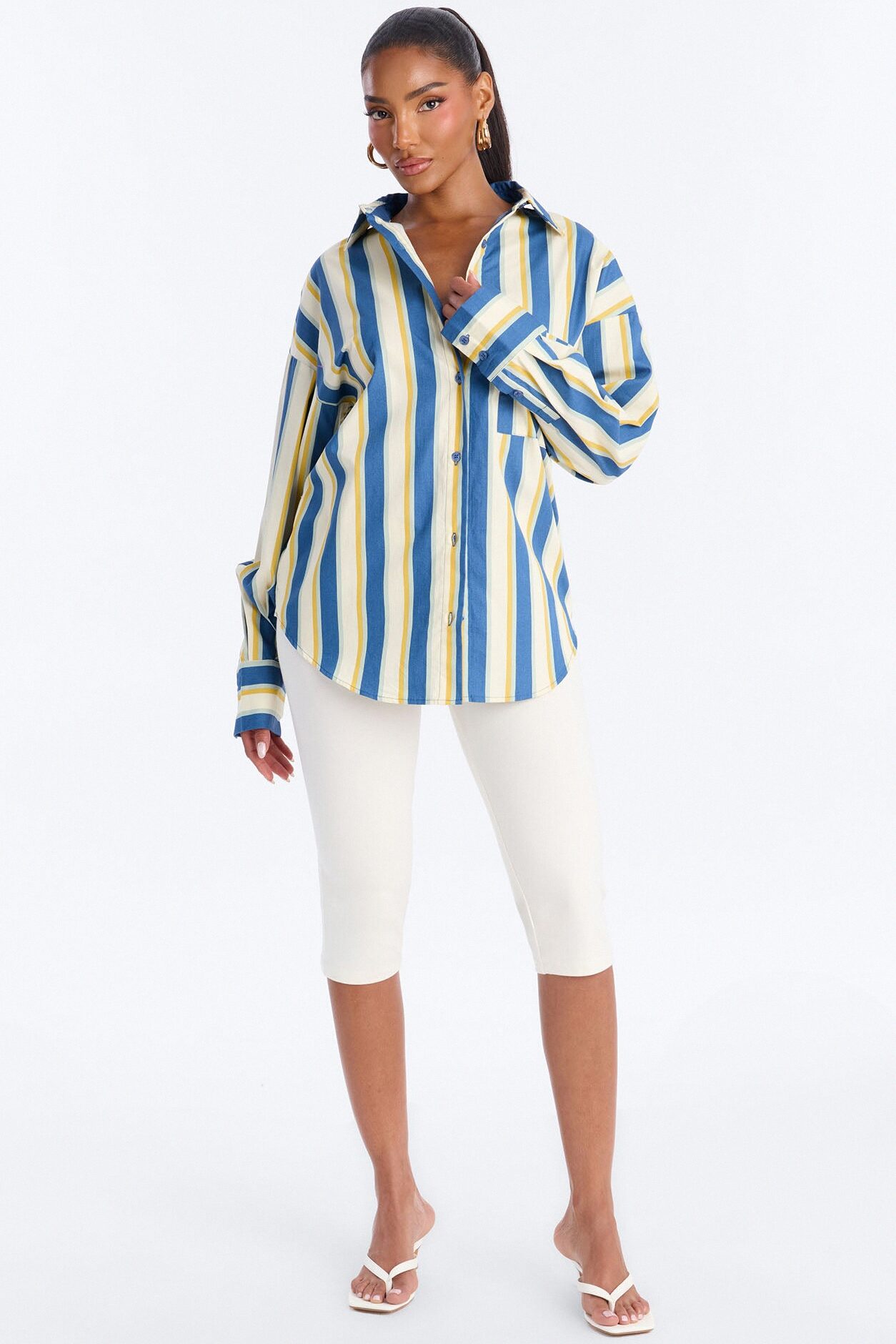 I'm The Main Topic Striped Shirt - Blue/combo