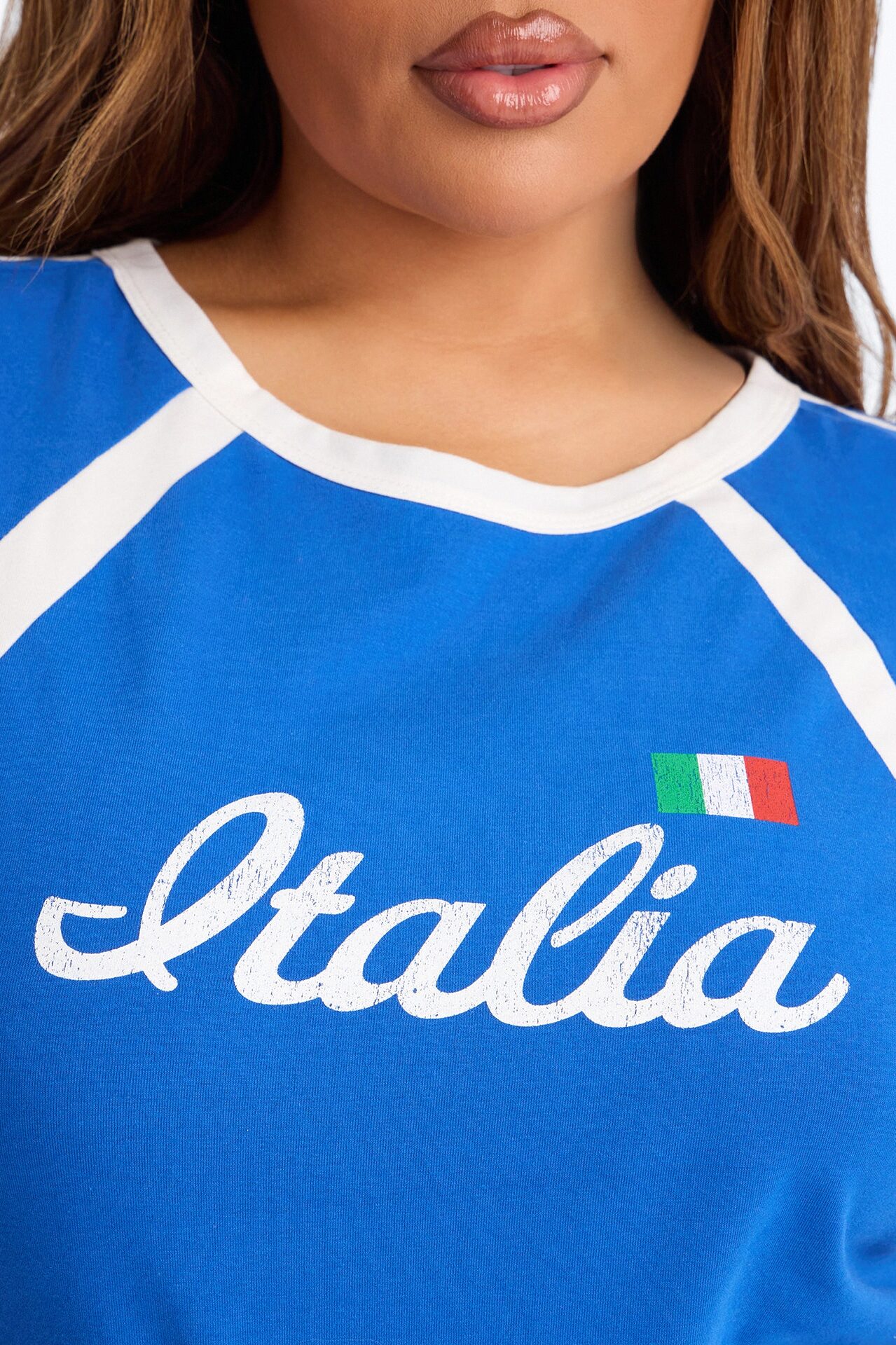 Italia Athletic Trim Baby Tee - Royal