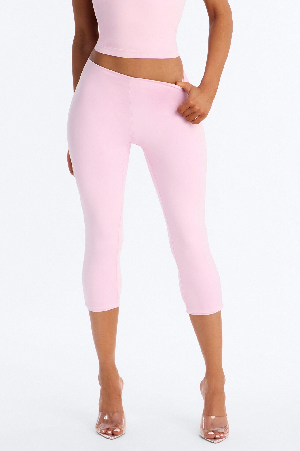 Contour Double Lined Capri Pant - Light Pink