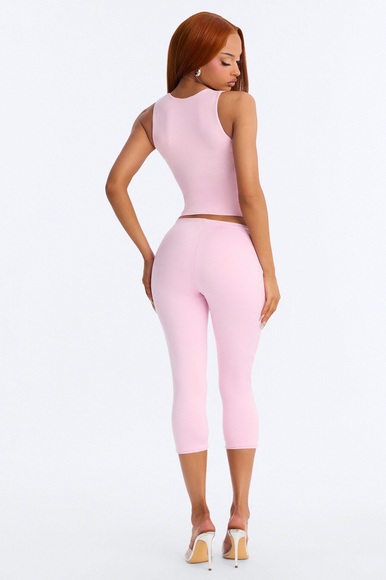 Contour Double Lined Capri Pant - Light Pink