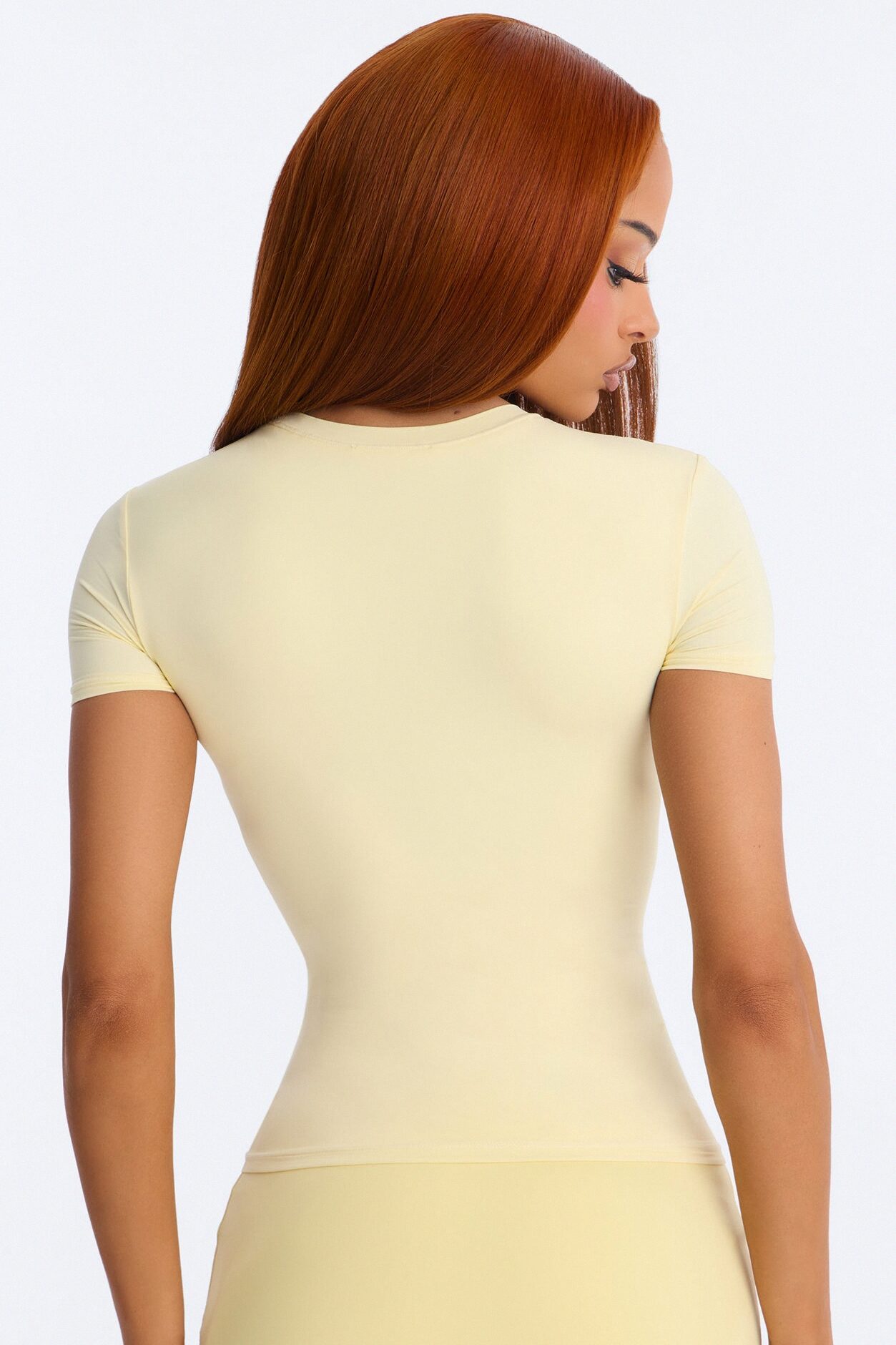 Second Skin Double Lined Short Sleeve Top - Butter Yellow