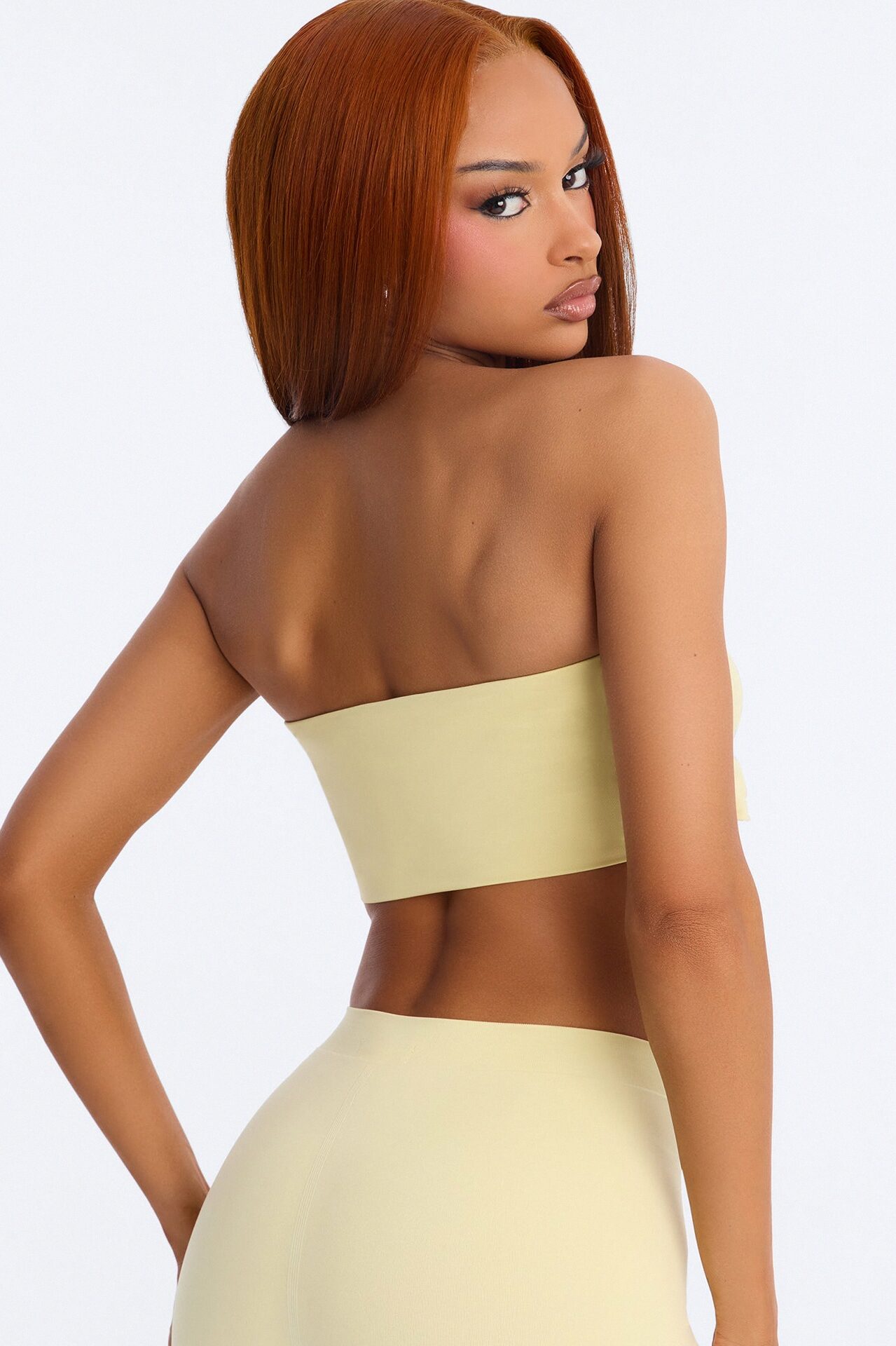 Contour Double Lined Strapless Bandeau Top - Butter Yellow