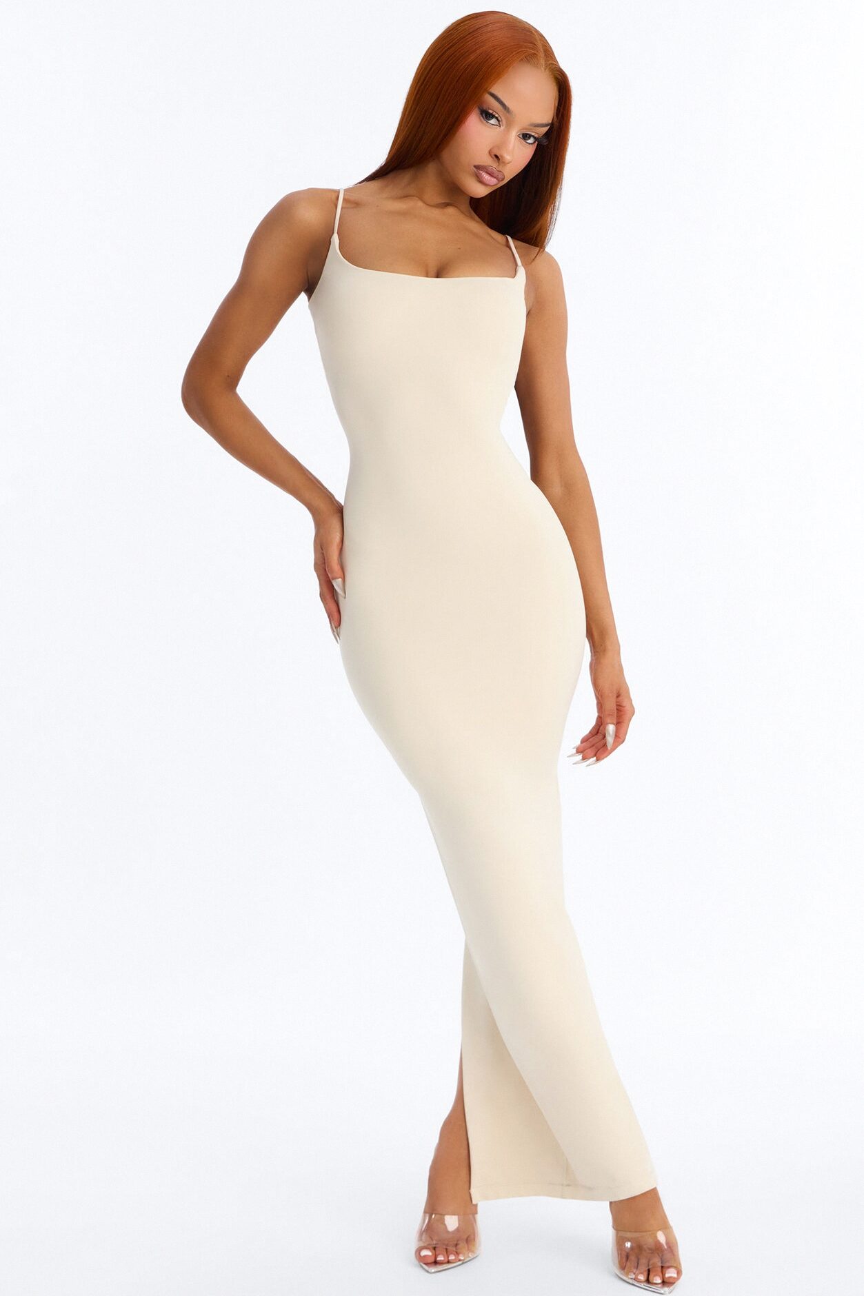 Seamless Smooth Double Lined Maxi Dress - Bone