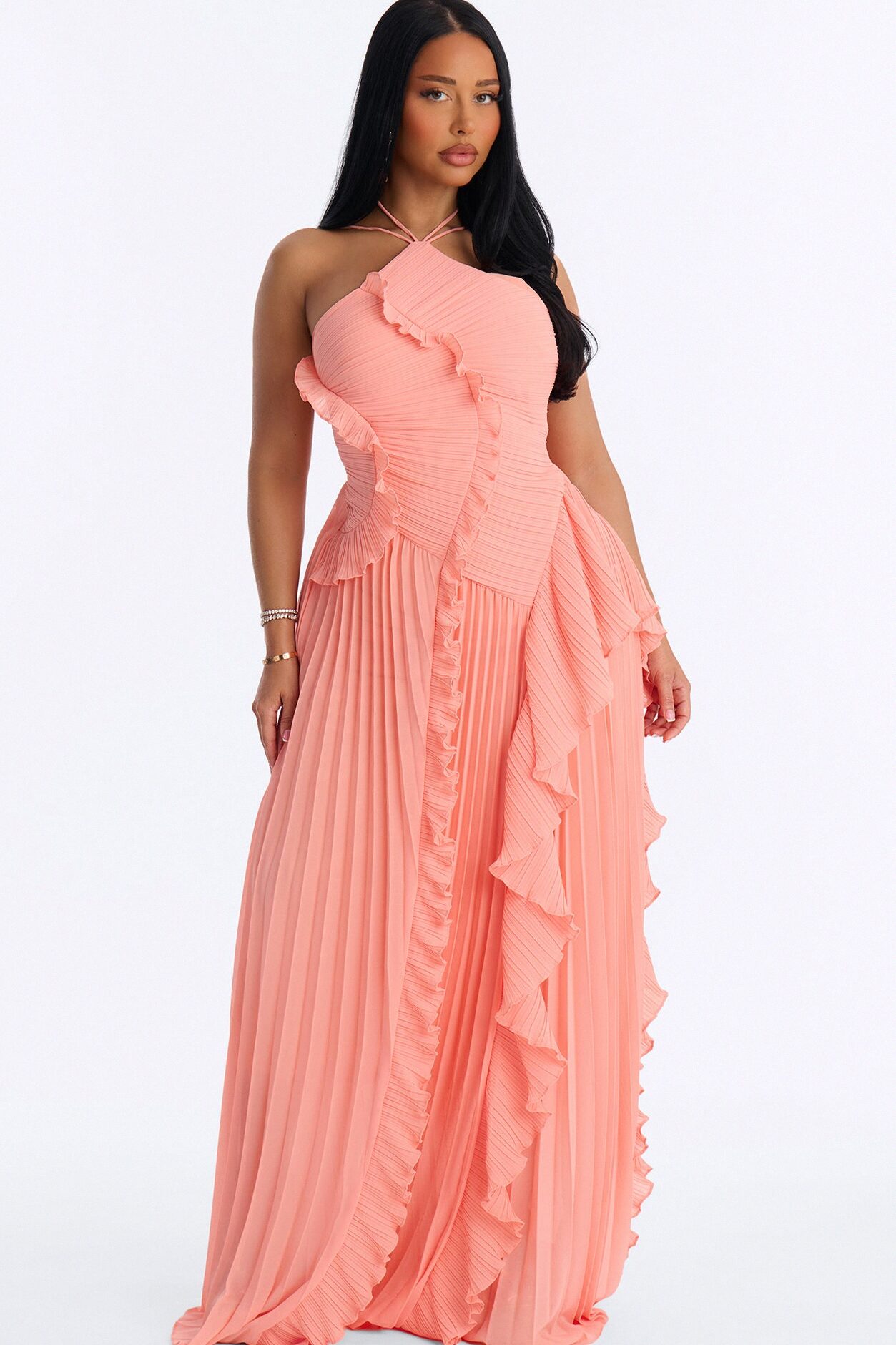 Favorite Hello Ruffle Gown - Peach