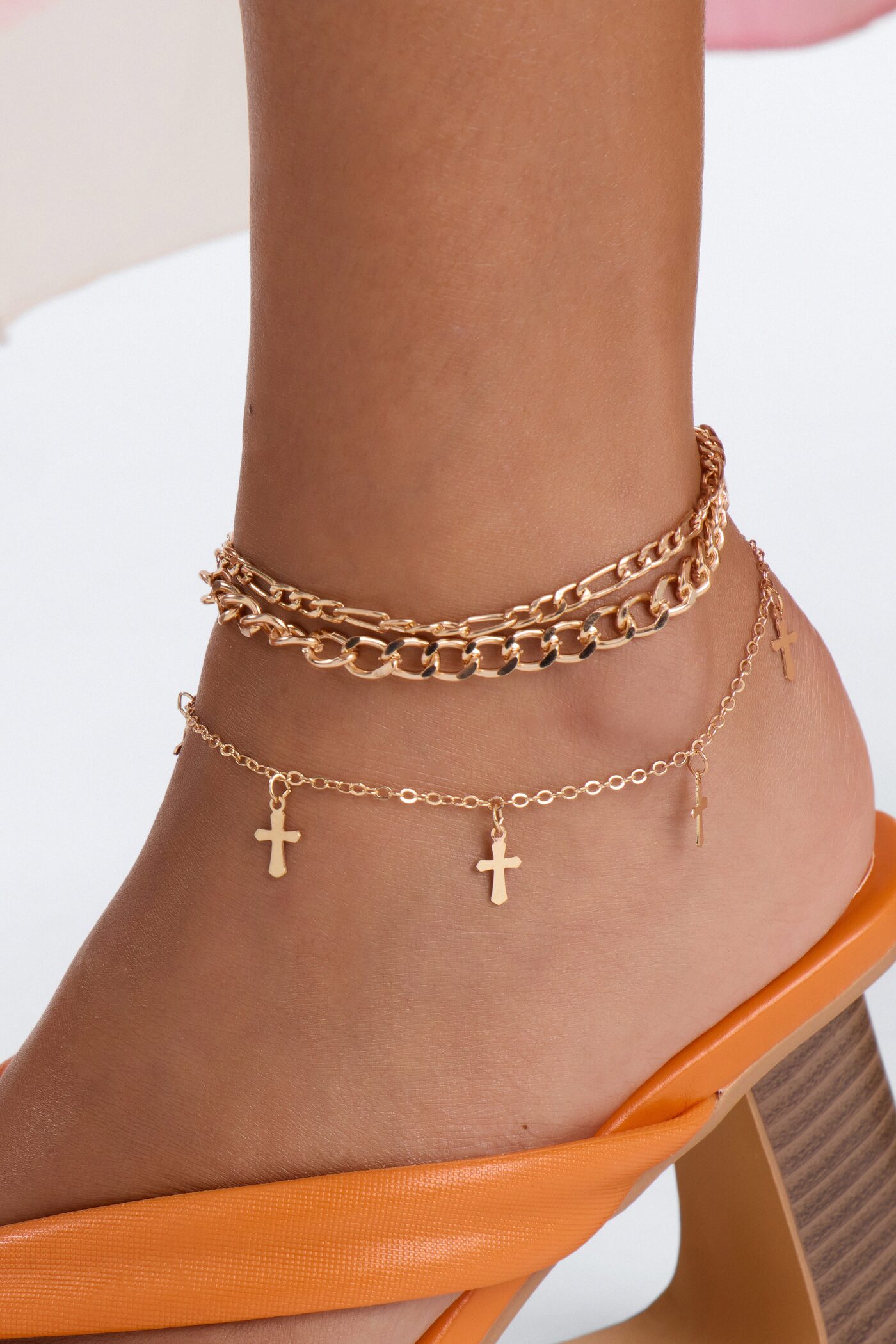 Heart And Spirit 4 Piece Anklet Set - Gold