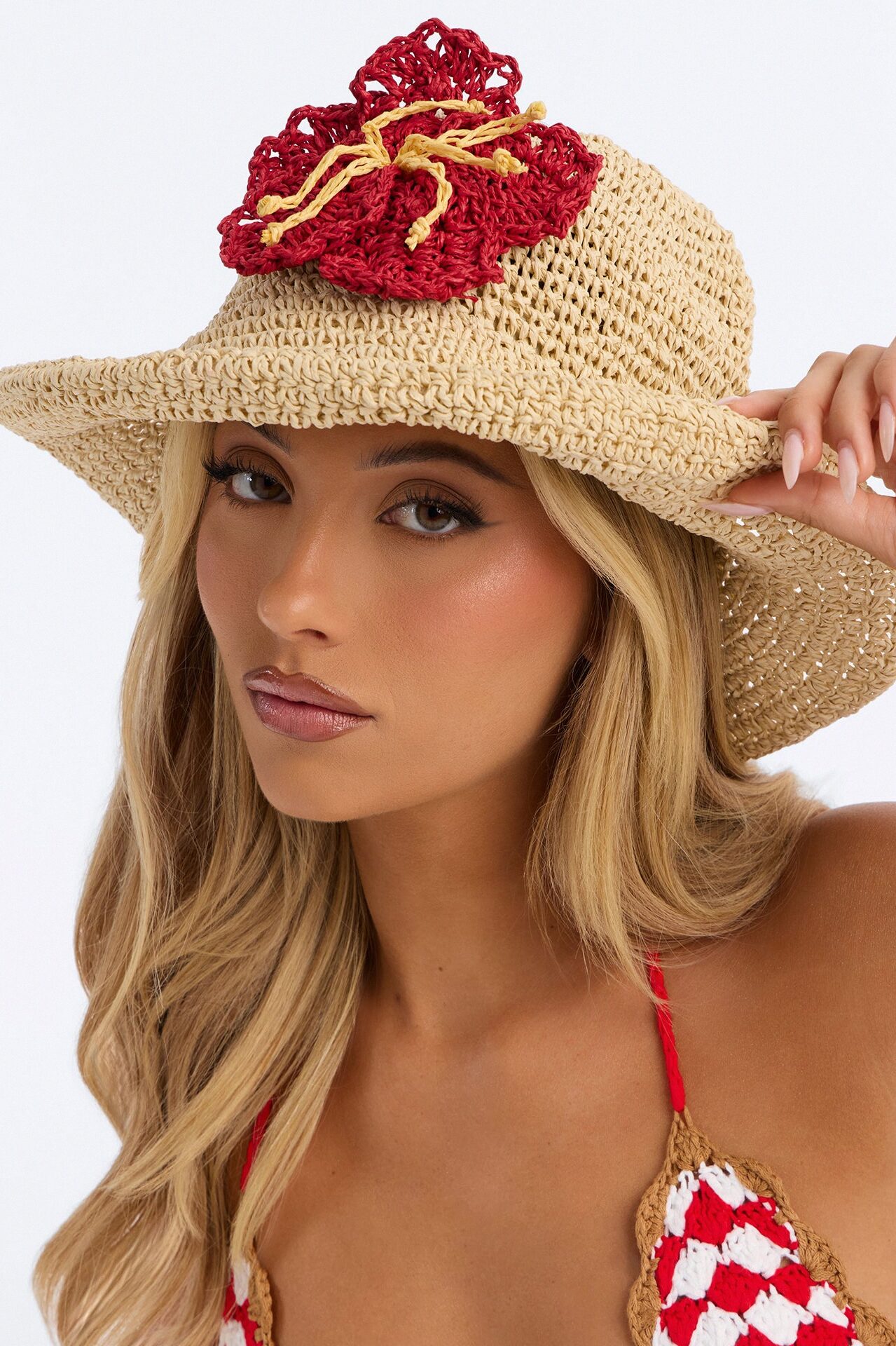 Flower In The Sand Sun Hat - Natural/Combo
