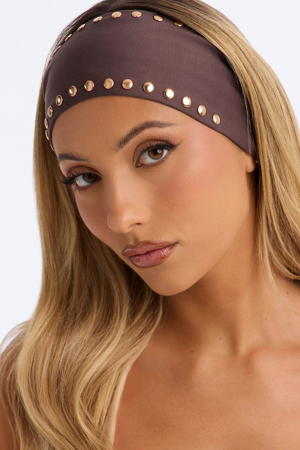 City Lights Studded Headband - Brown