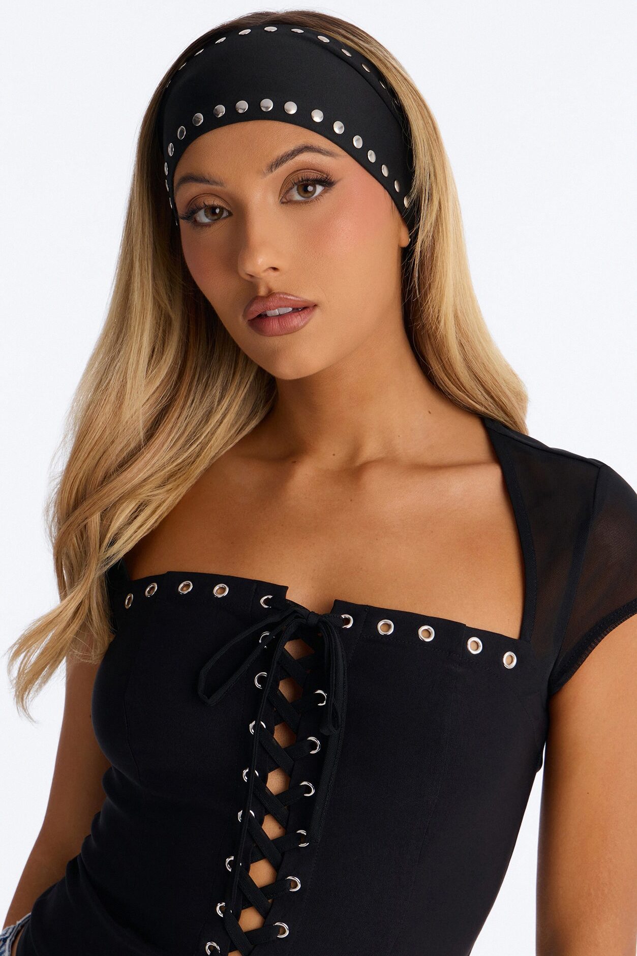 City Lights Studded Headband - Black