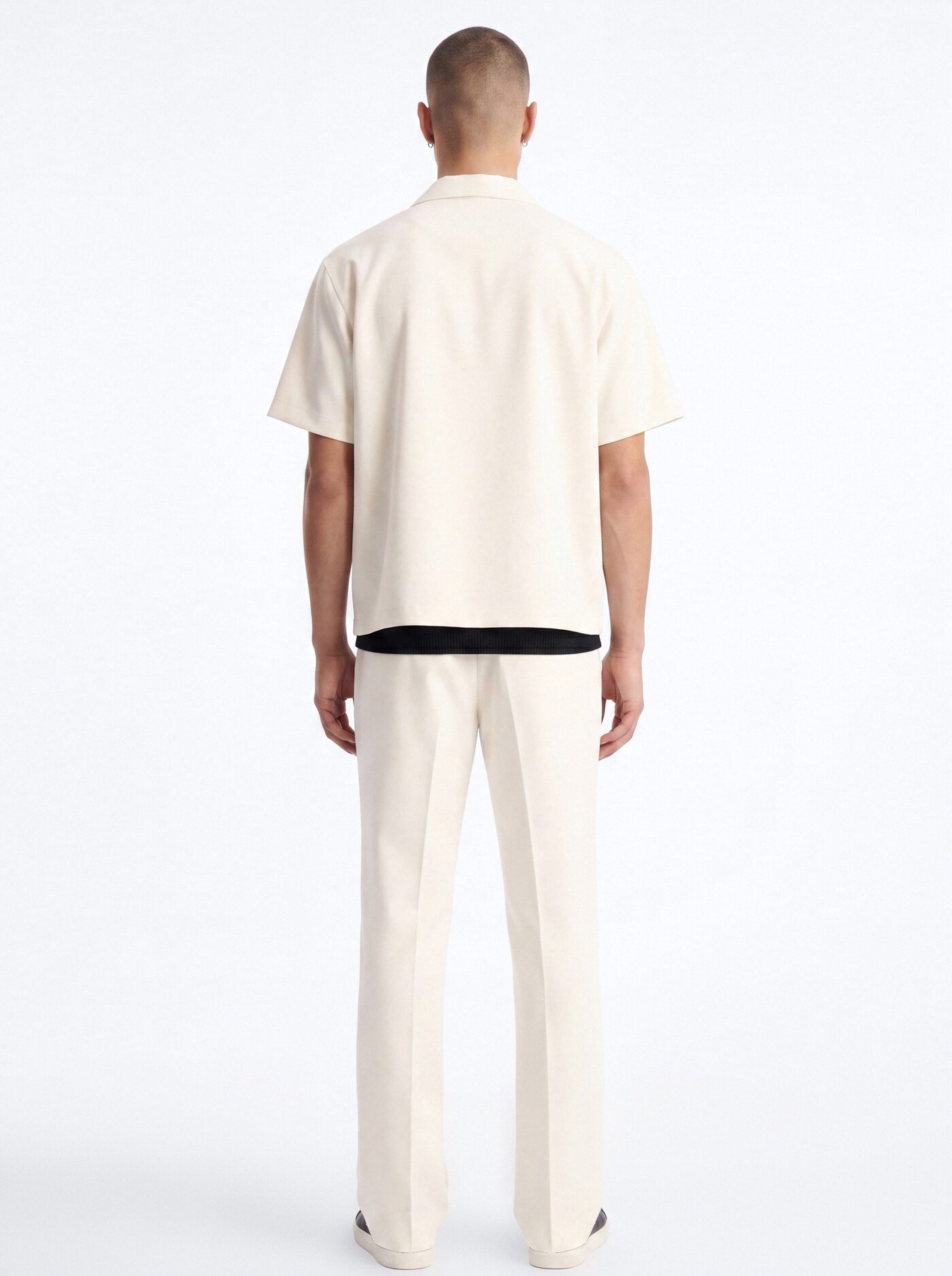 Modern Essential Relaxed Straight Hybrid Waist Trouser - Off White