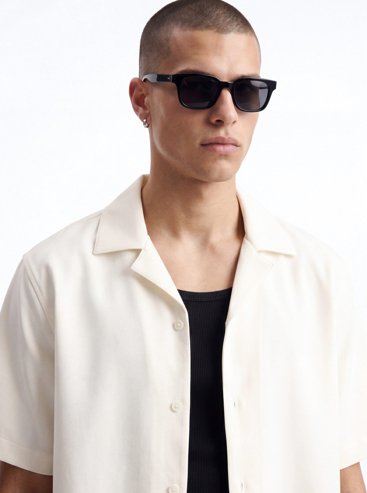 Modern Essential Sleeve Cuban Collar Button Down - Off White
