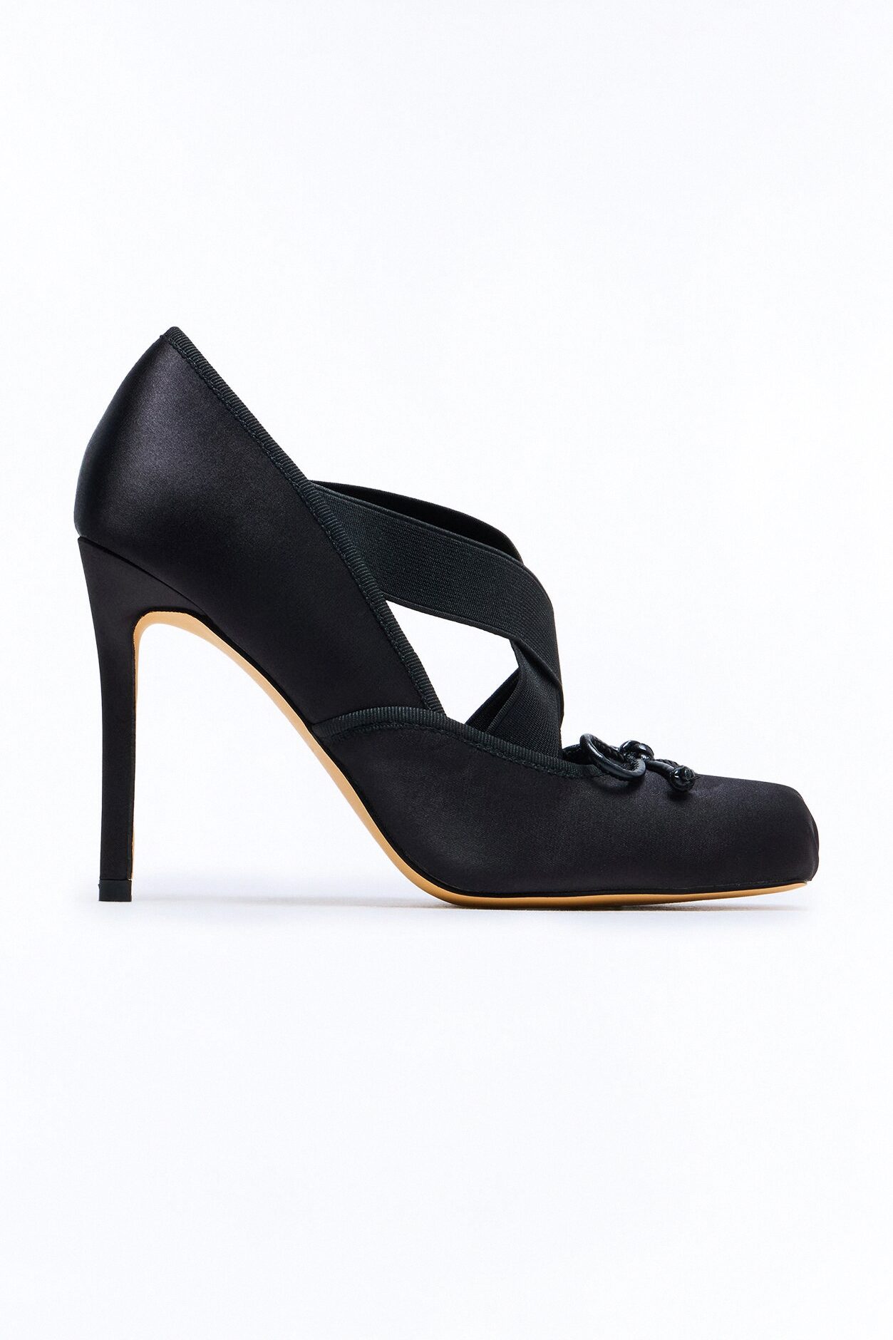 Aralyn Satin Ballet Pumps - Black