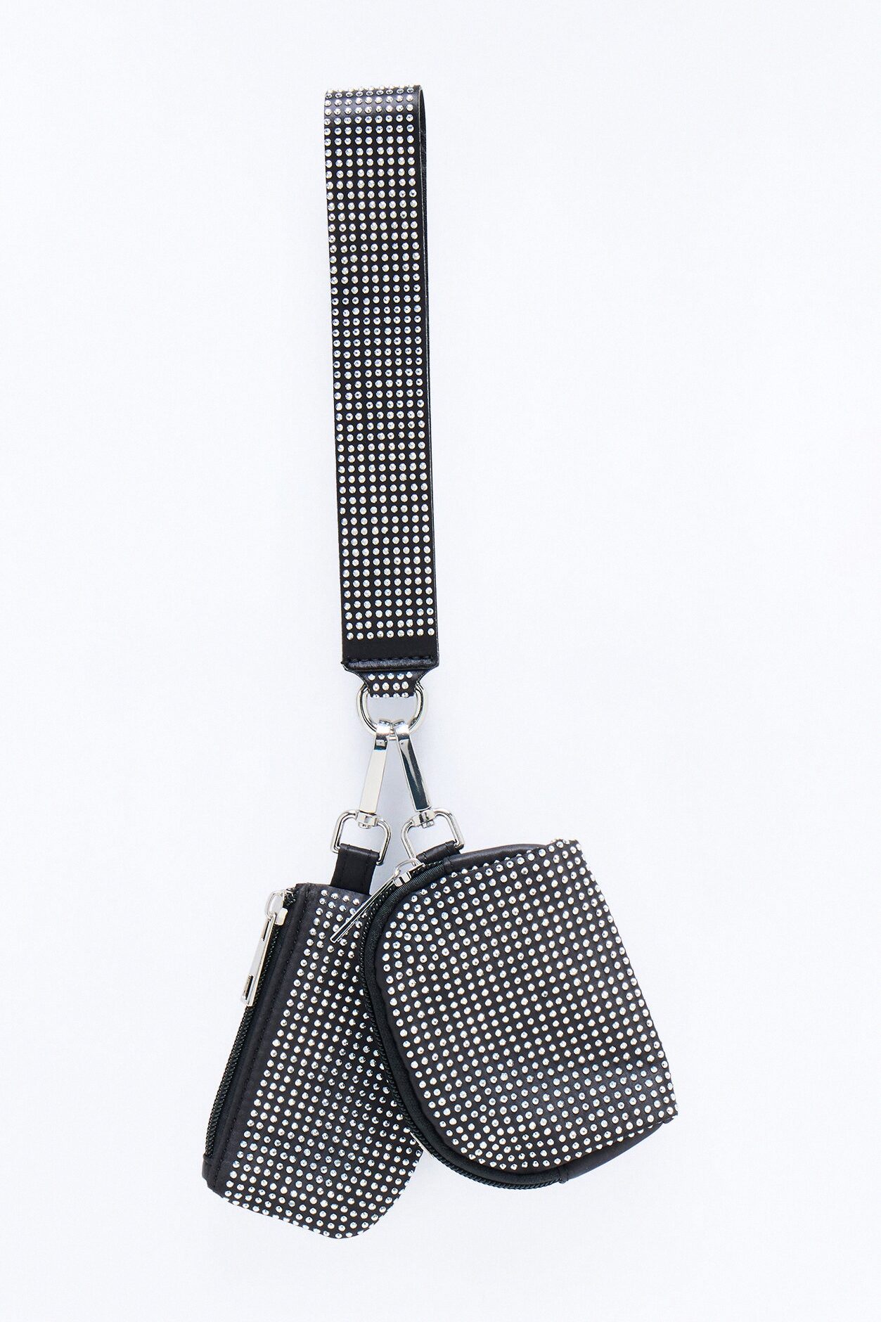 All Day All Night Rhinestone 2 Piece Wallet Set - Black