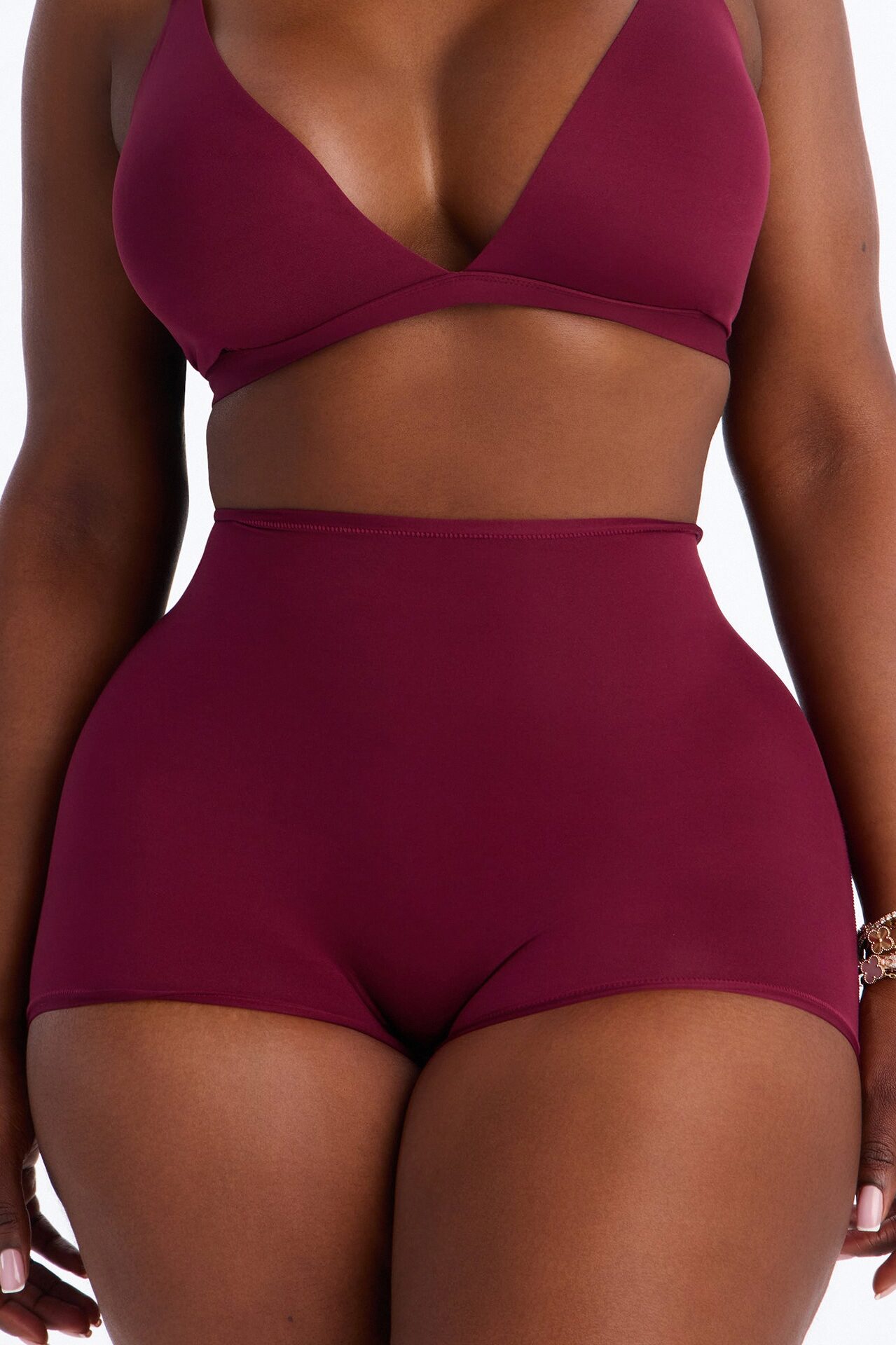 Light As A Feather Microfiber Boyshort Panty - Wine