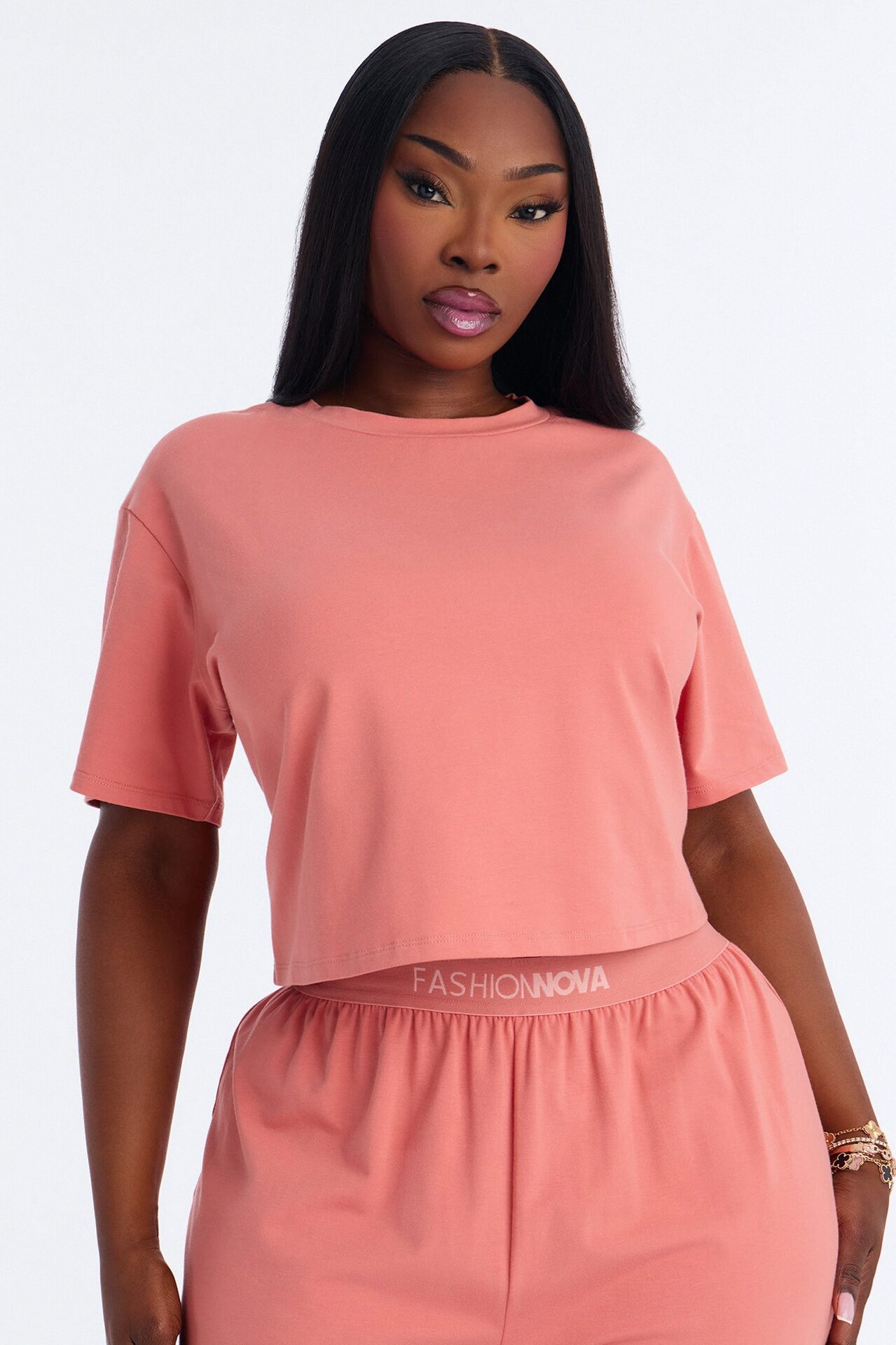 FN Mood Cotton PJ Pant Set - Terracotta
