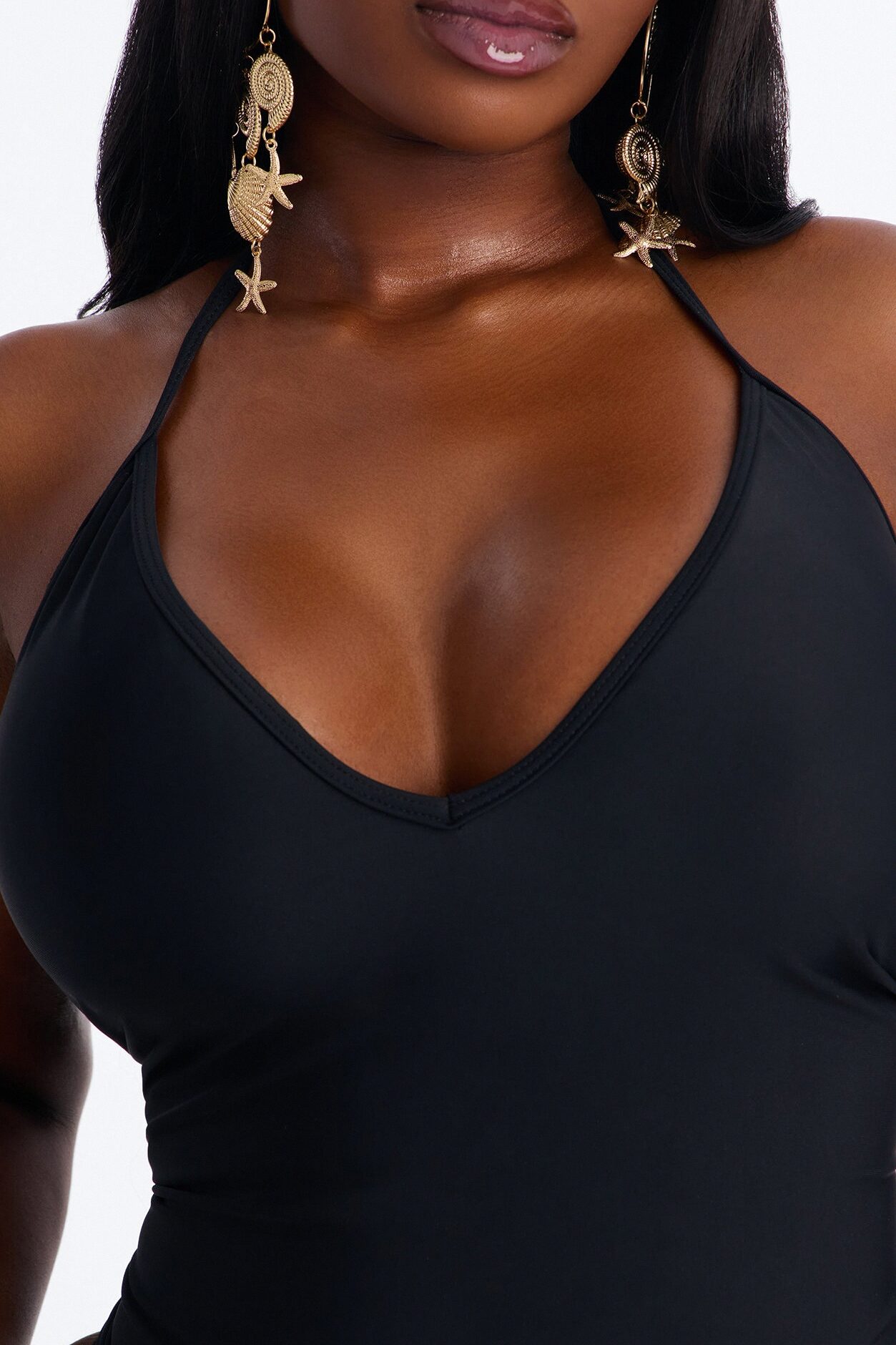 Hailey Ruched 1 Piece Swimsuit - Black