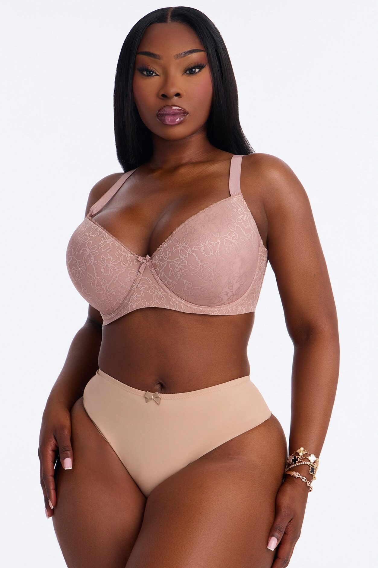Sella Lace Back Bikini Panty - Nude