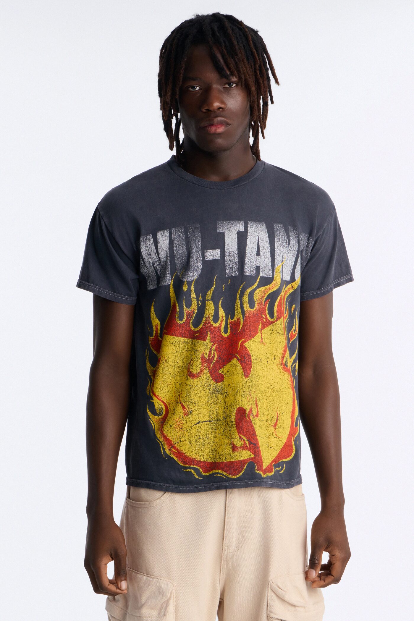 Wu Tang Fire Emblem Vintage Oversized Short Sleeve Tee - BlackWash