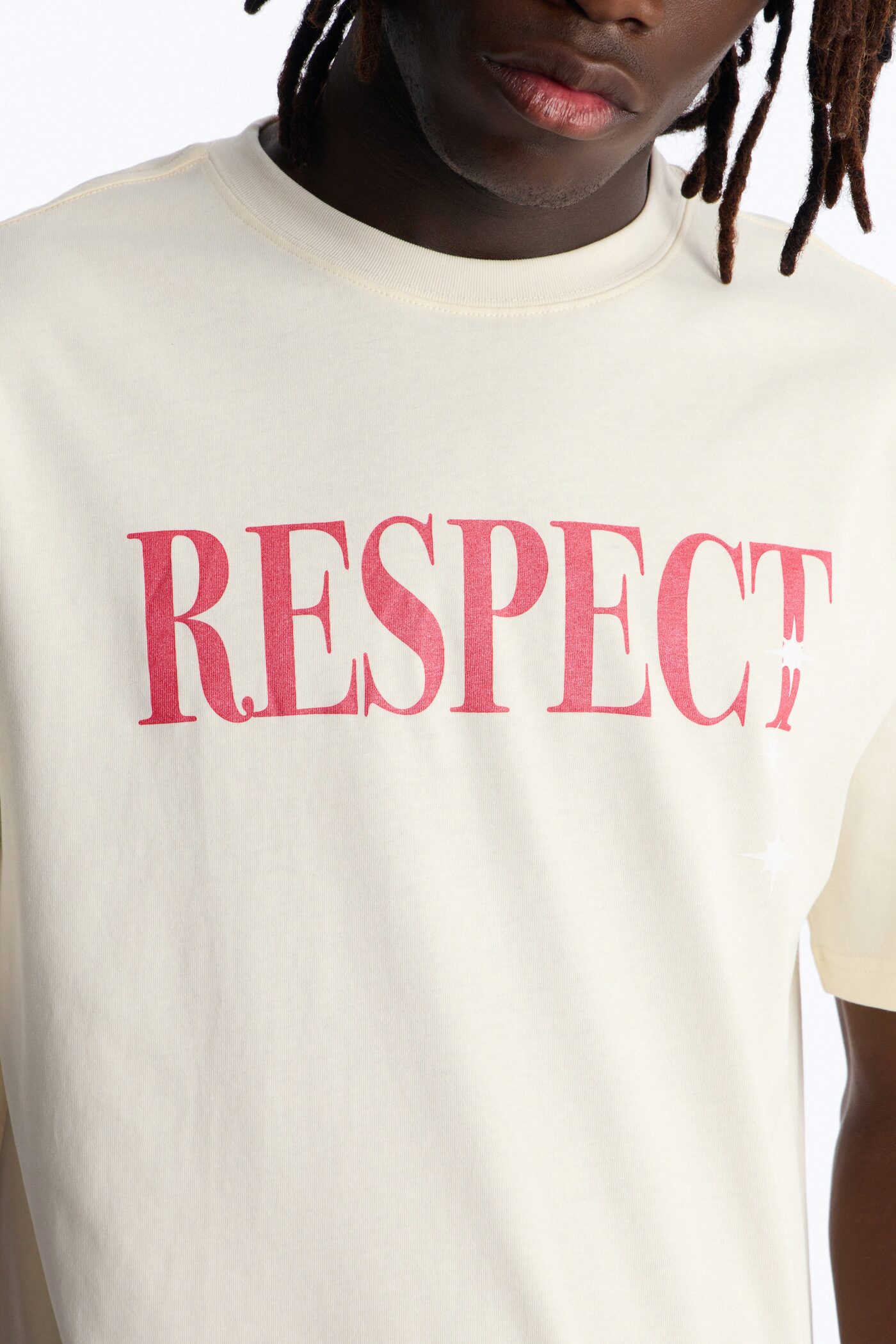 Luke 6:31 Foil Heavy Weight Oversized Short Sleeve Tee - Cream