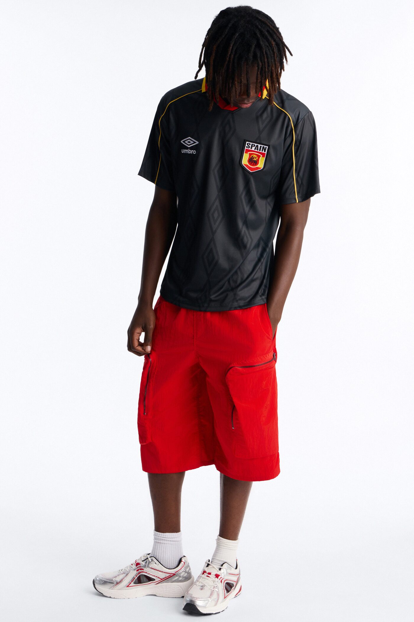 Umbro Spain Collar Soccer Jersey - Black
