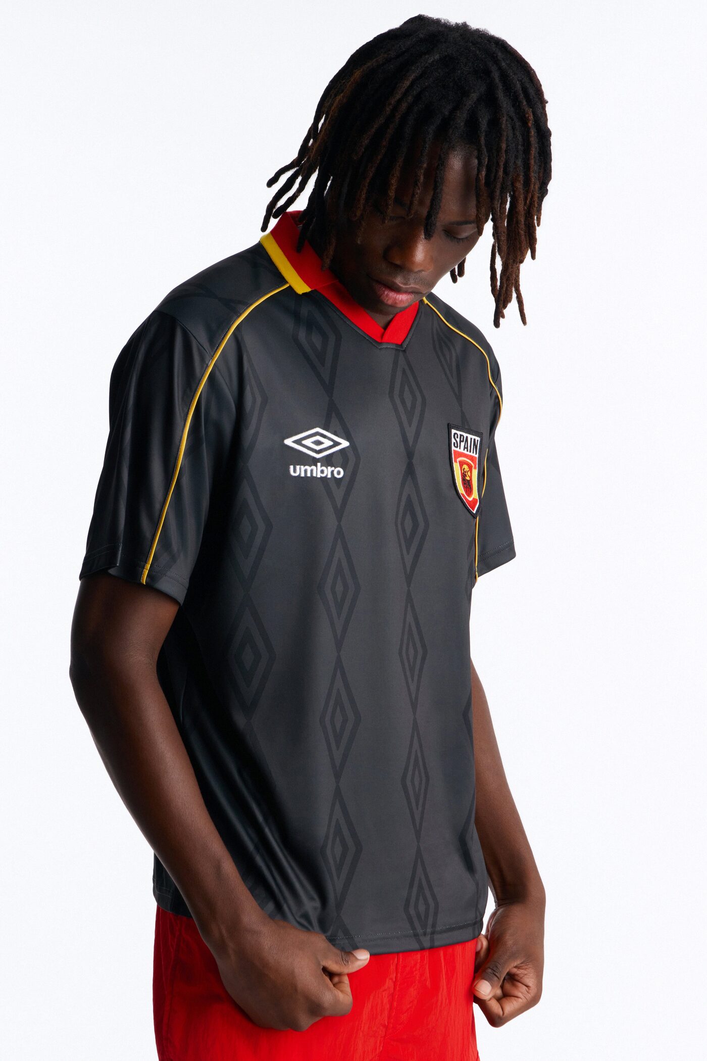 Umbro Spain Collar Soccer Jersey - Black