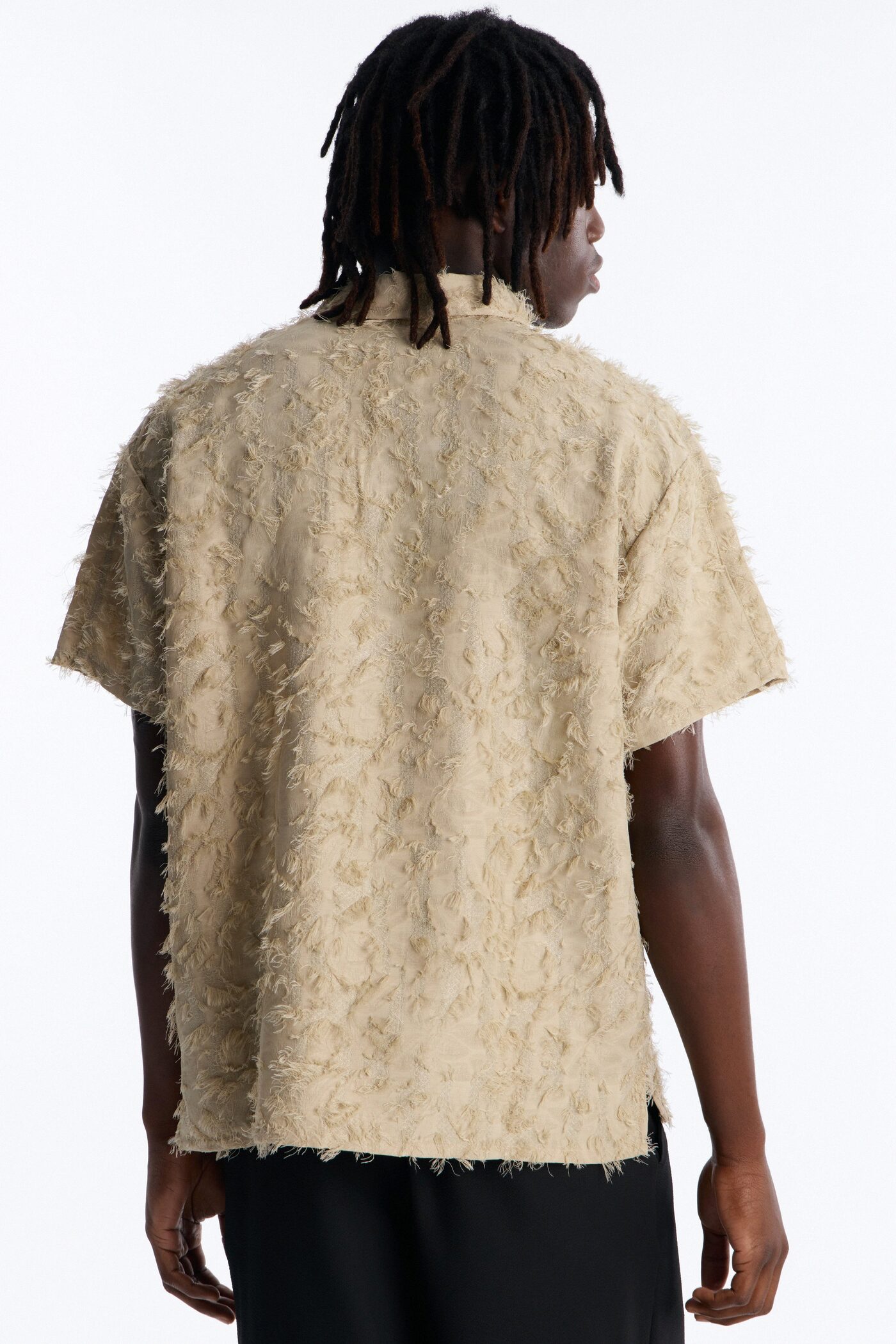 Oversized Kelpstone Textured Polo - LightBrown