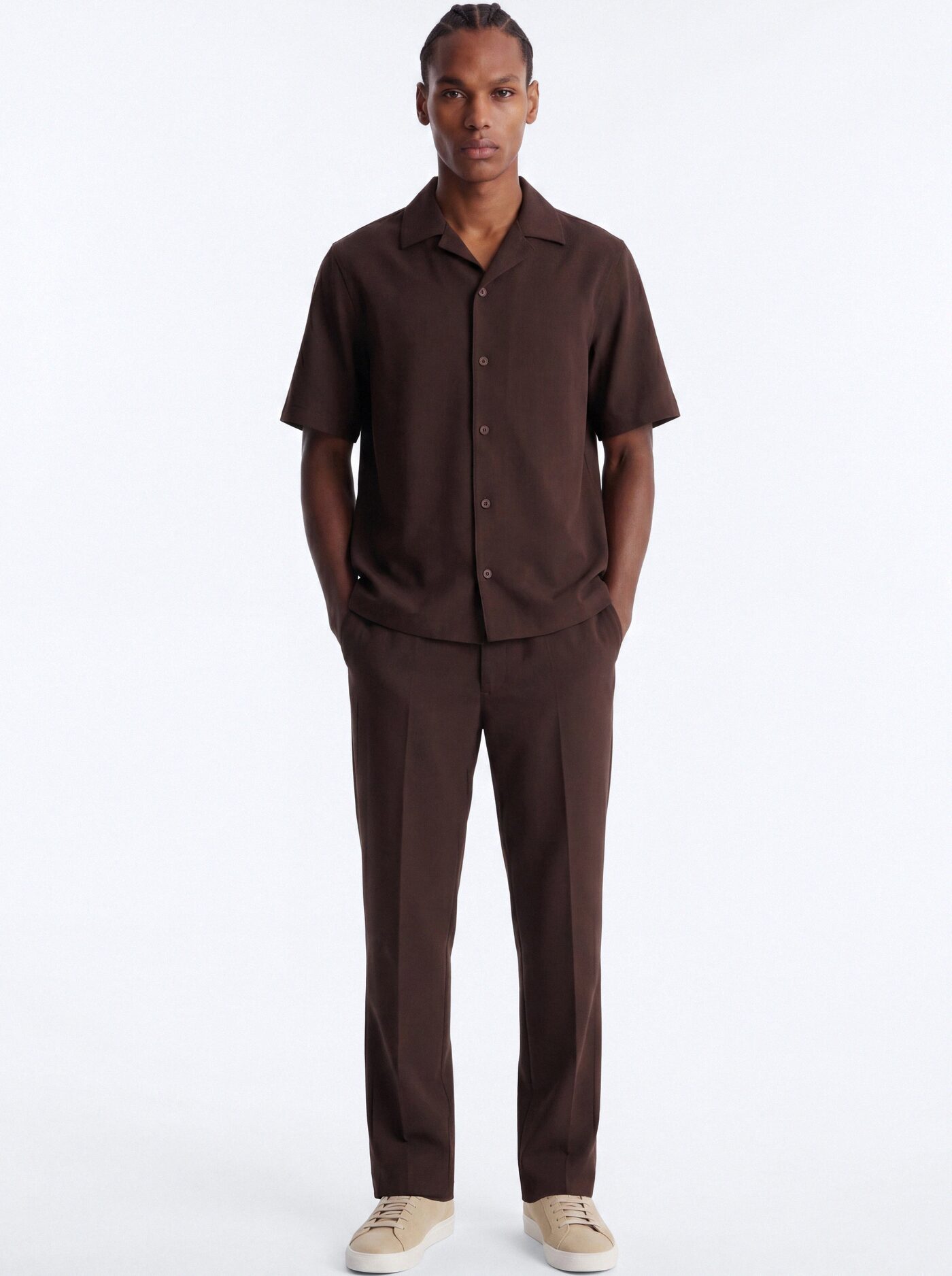 Modern Essential Slim Trouser - Chocolate