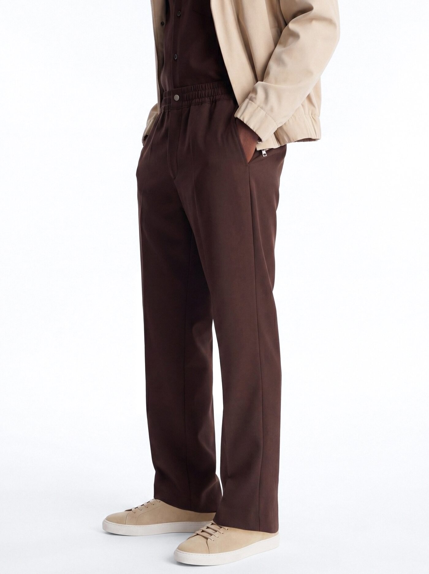 Modern Essential Straight Trouser - Chocolate