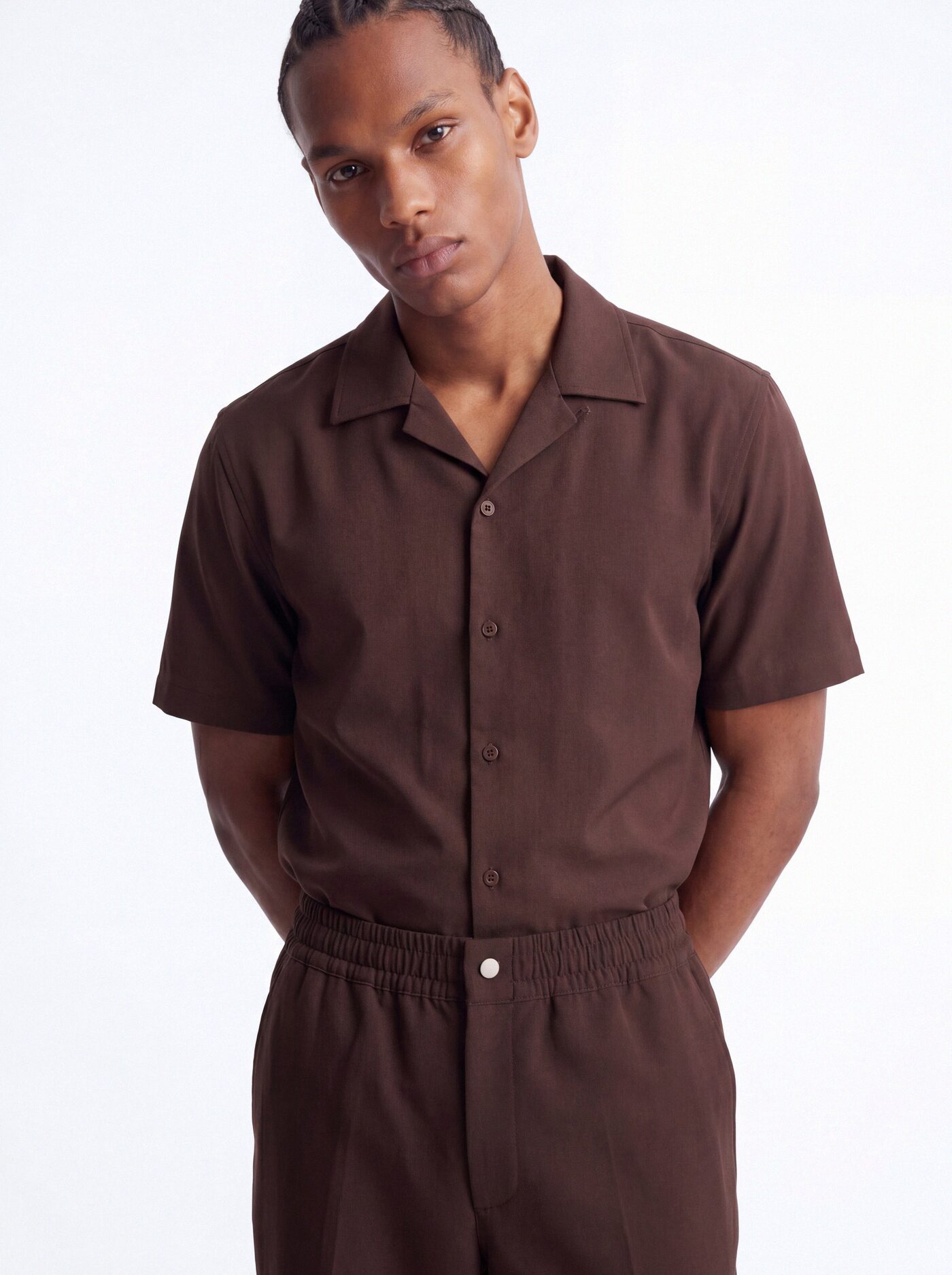 Modern Essential Straight Trouser - Chocolate
