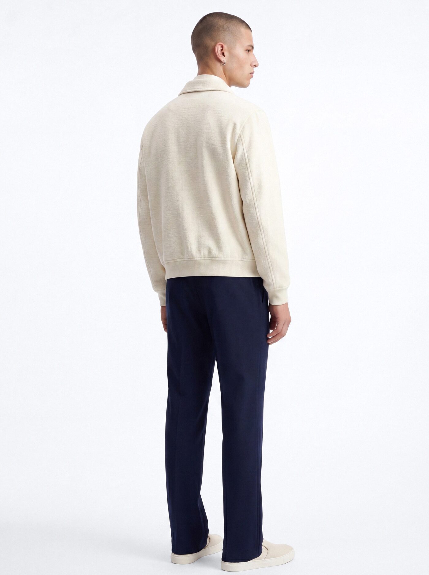Modern Essential Slim Flare Slit Trouser - Navy
