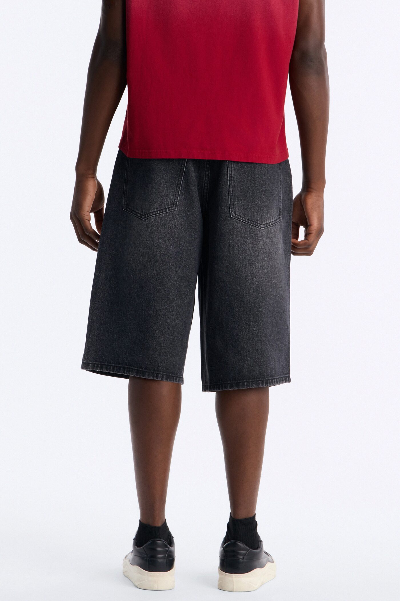 Baggy Black Widow Jeweled Denim Short - Black Wash