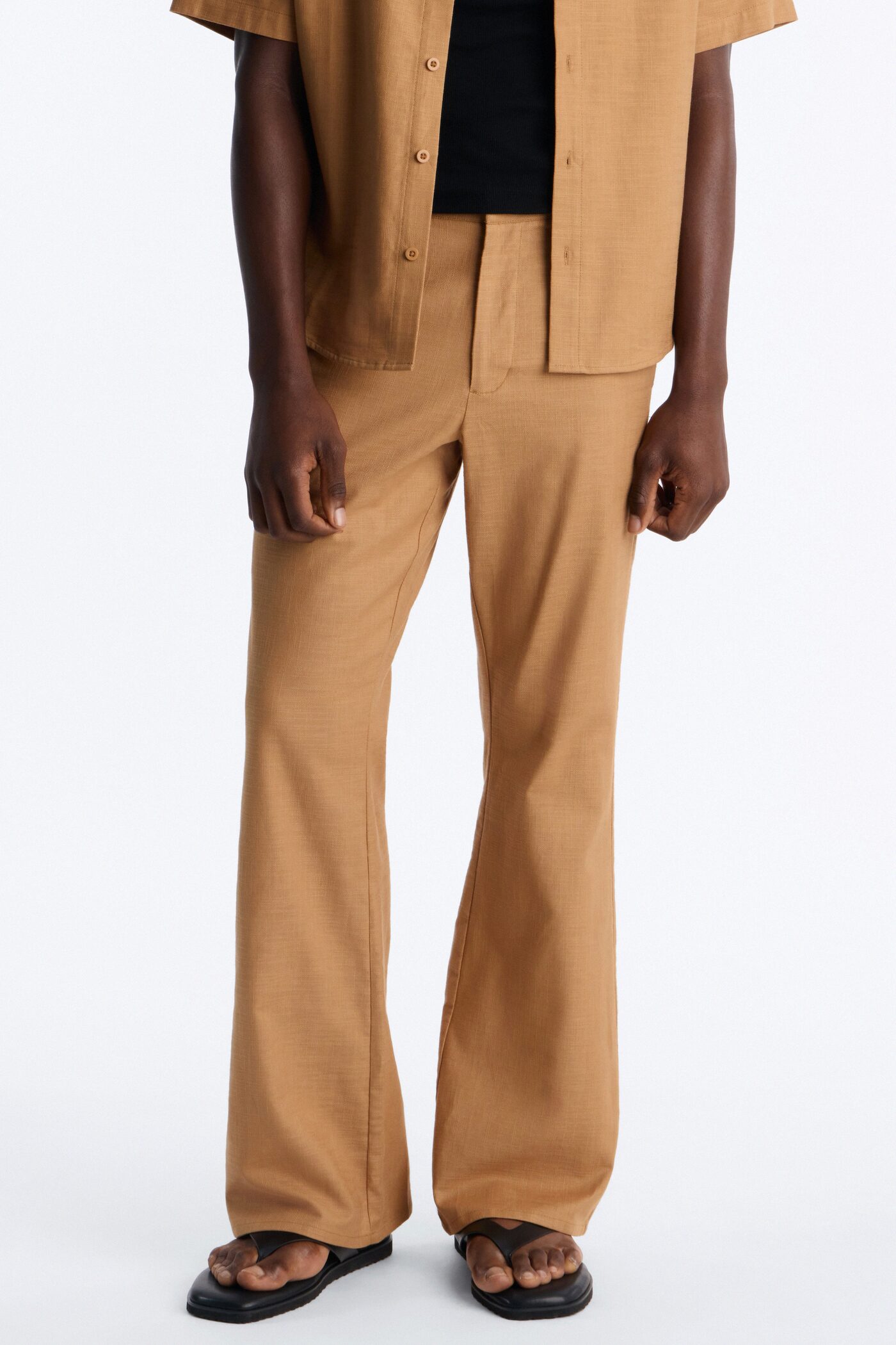 Slim Flare Sunward Coast Linen Pant - Brown