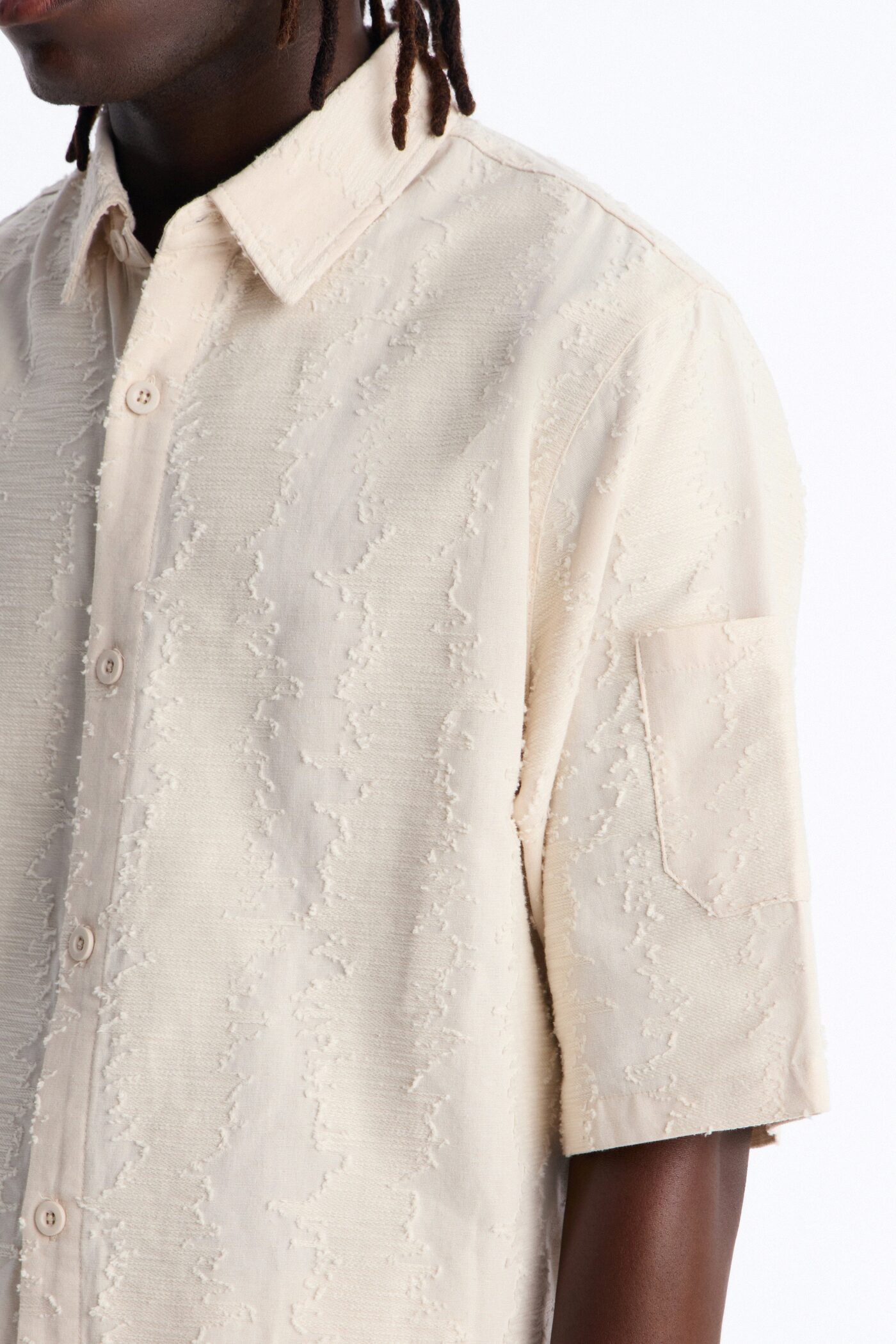 Cropped Sands Of Time Button Up Shirt - Oatmeal