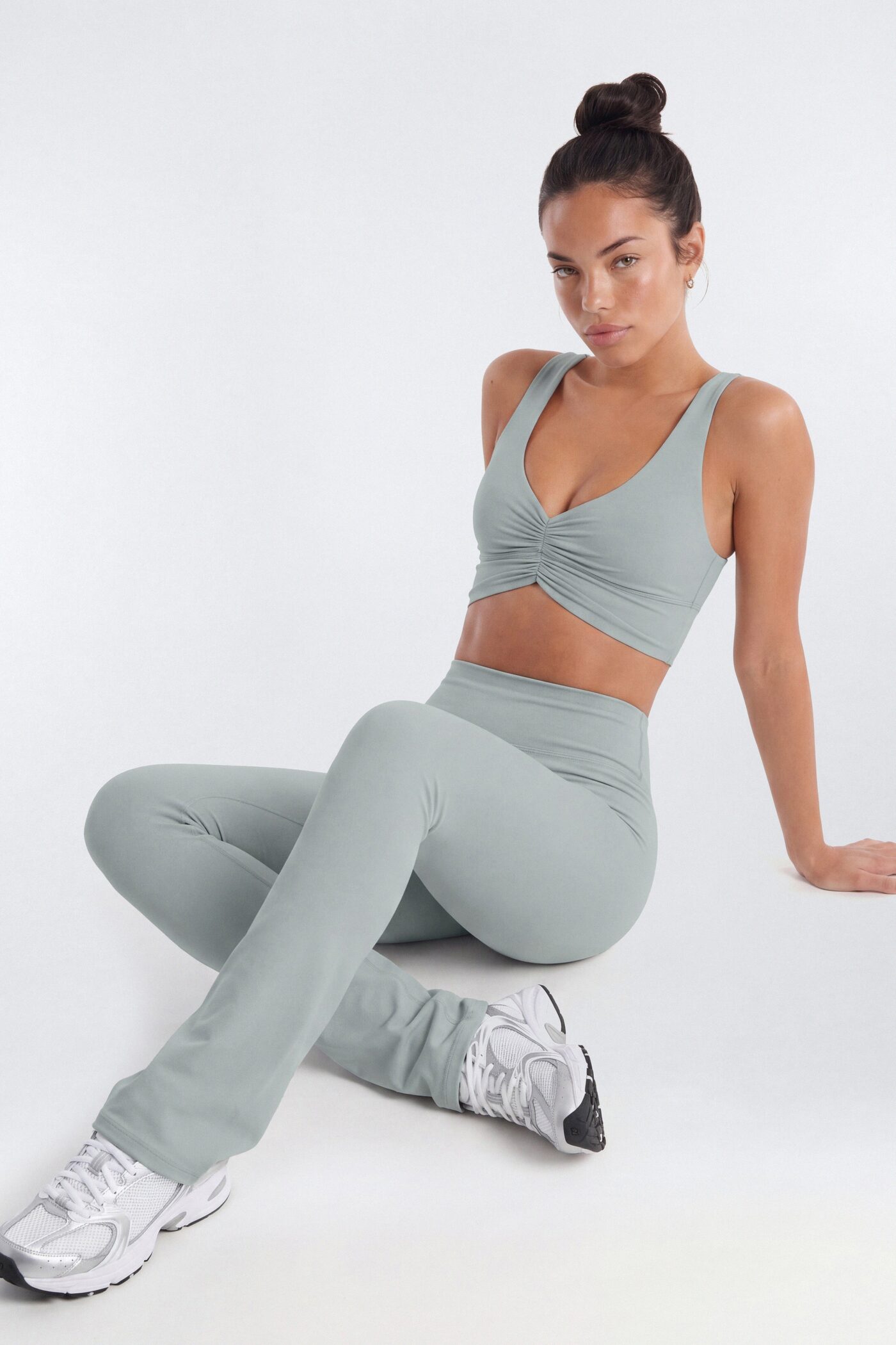 CloudForm™ Ruched Sports Bra - Steel