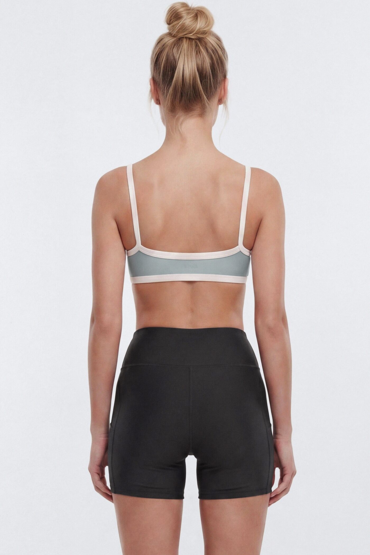 AirSculpt™ Contrast Strap Sports Bra - Steel