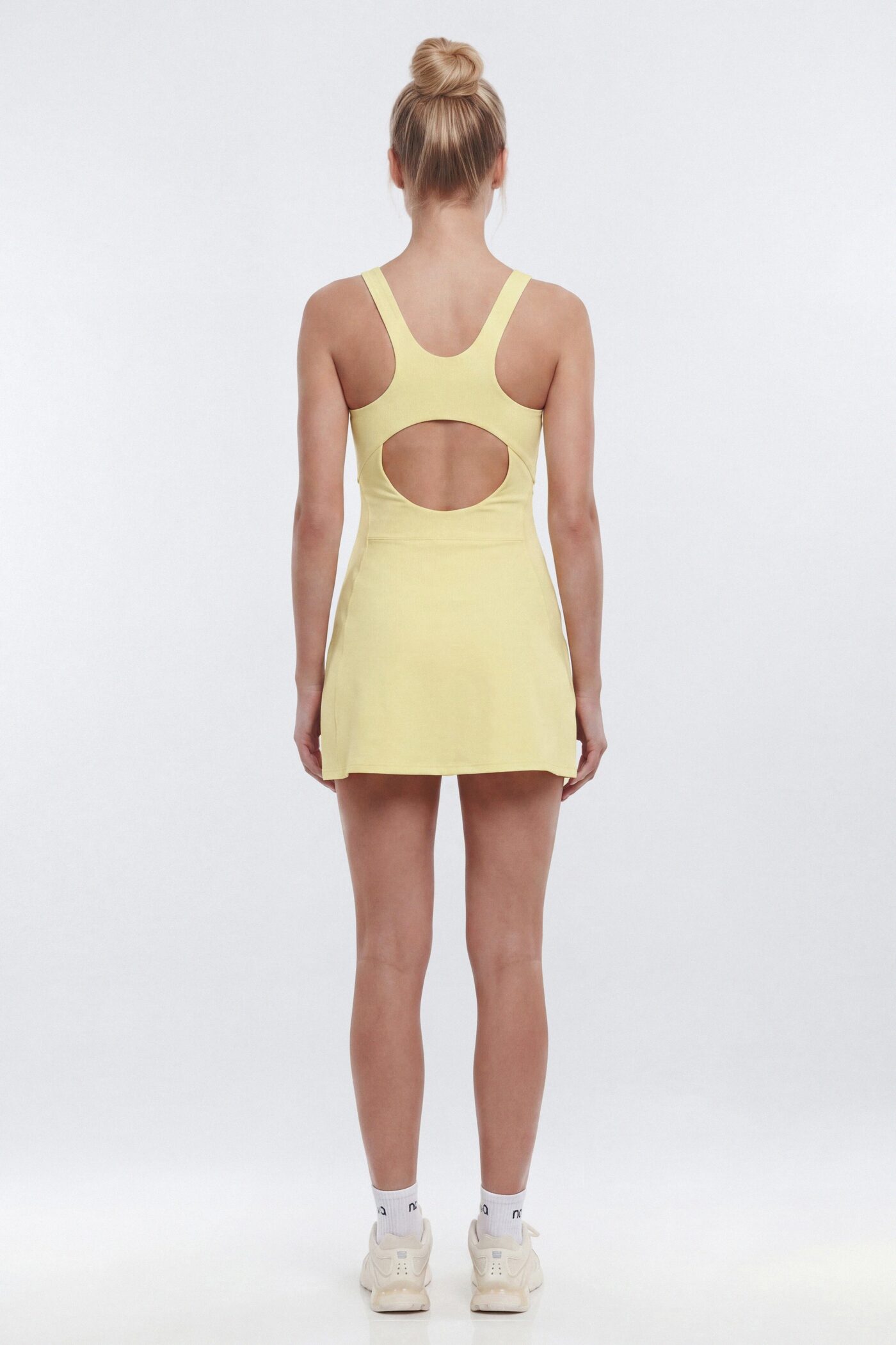 ButterSoft Cut Out Racerback 2-in-1 Active Dress - Soft Yellow