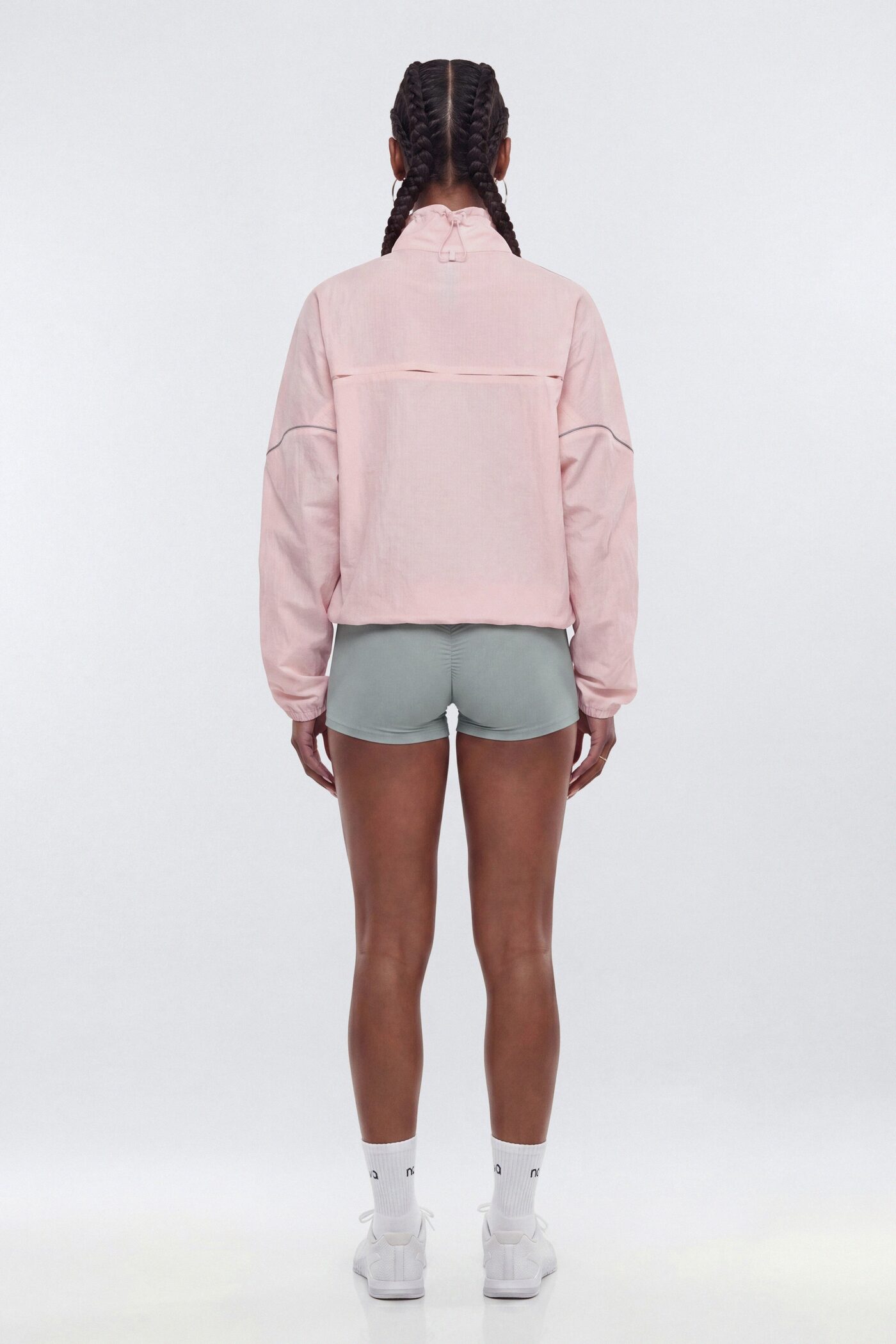 Active RipStop Quarter Zip Running Jacket - Soft Pink