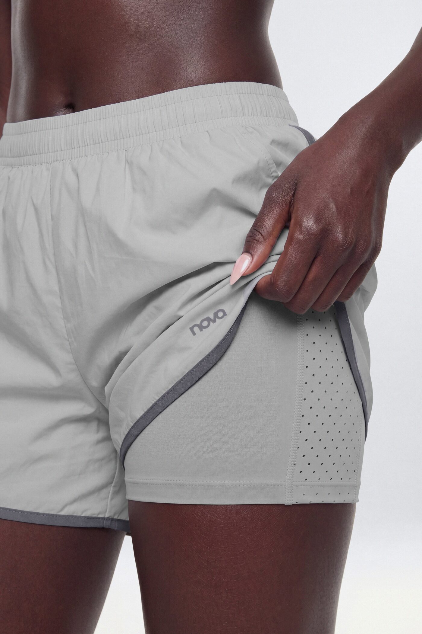 Reflective Lightweight Running Shorts - Grey