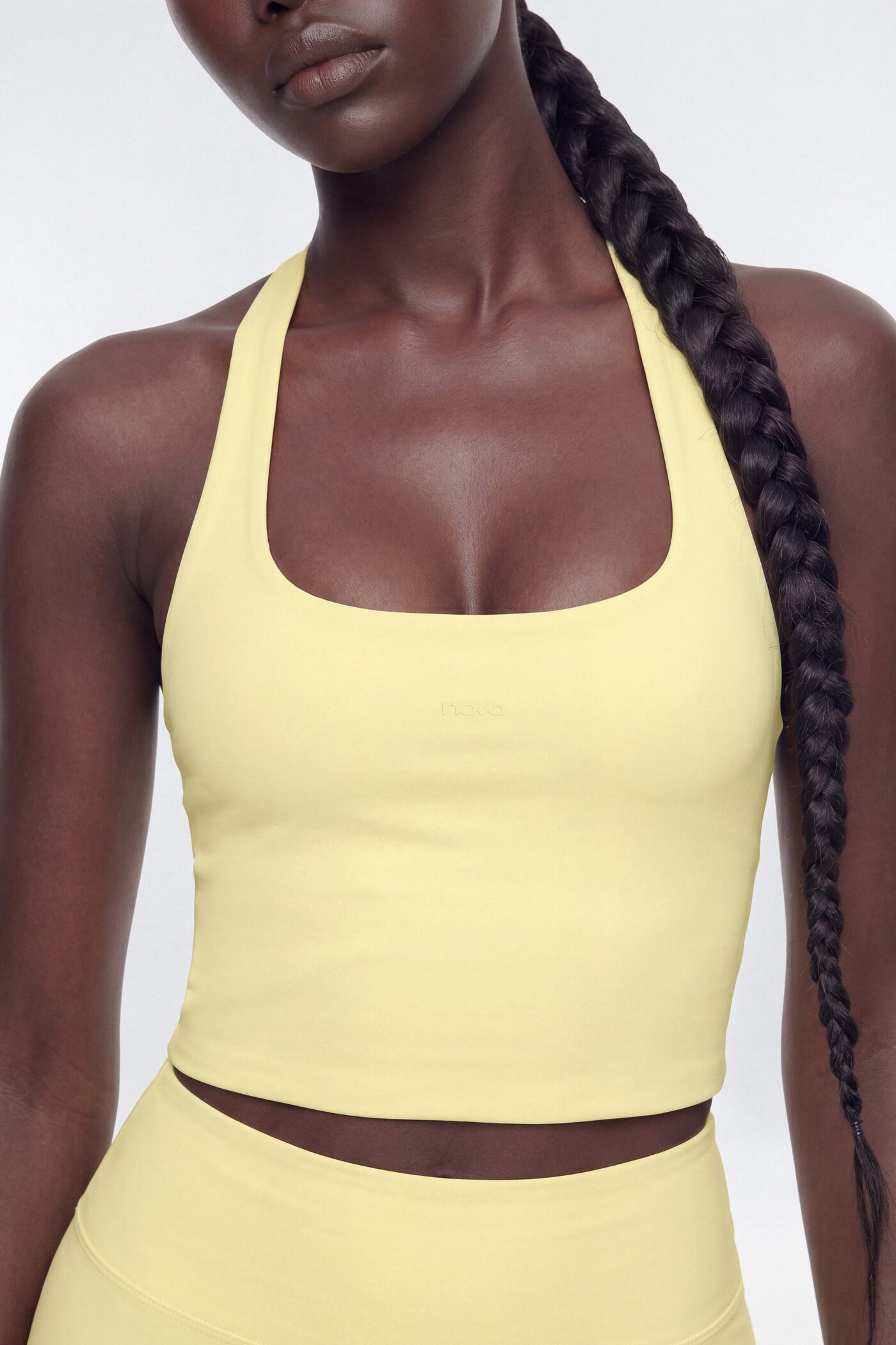 ButterSoft Racer Back Halter Sports Top - Soft Yellow
