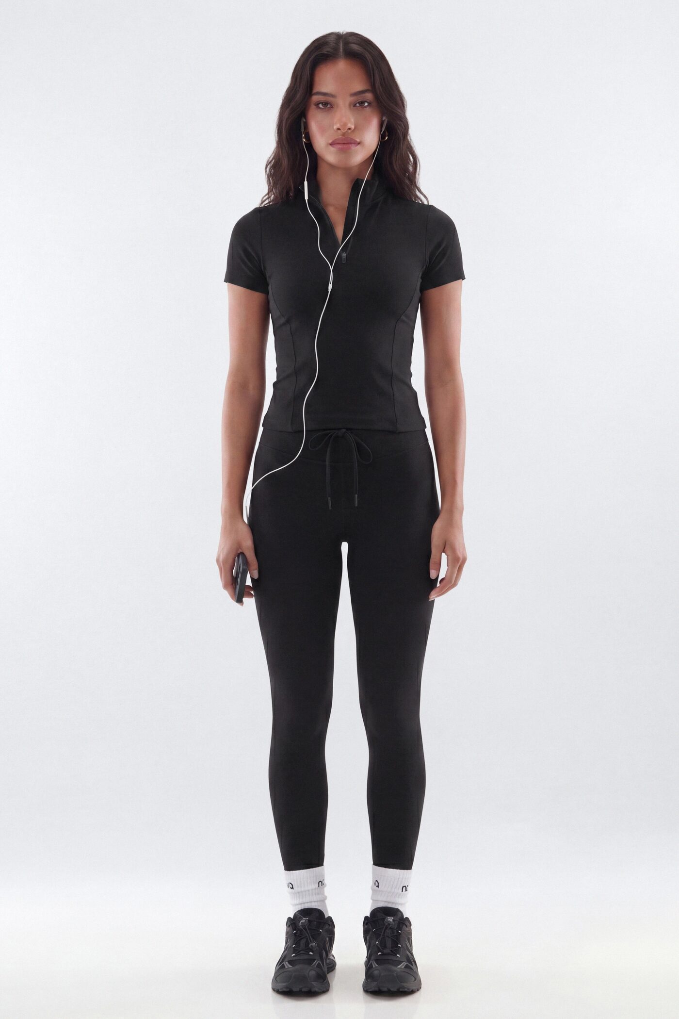ProStretch™ Short Sleeve Quarter Zip Top - Black