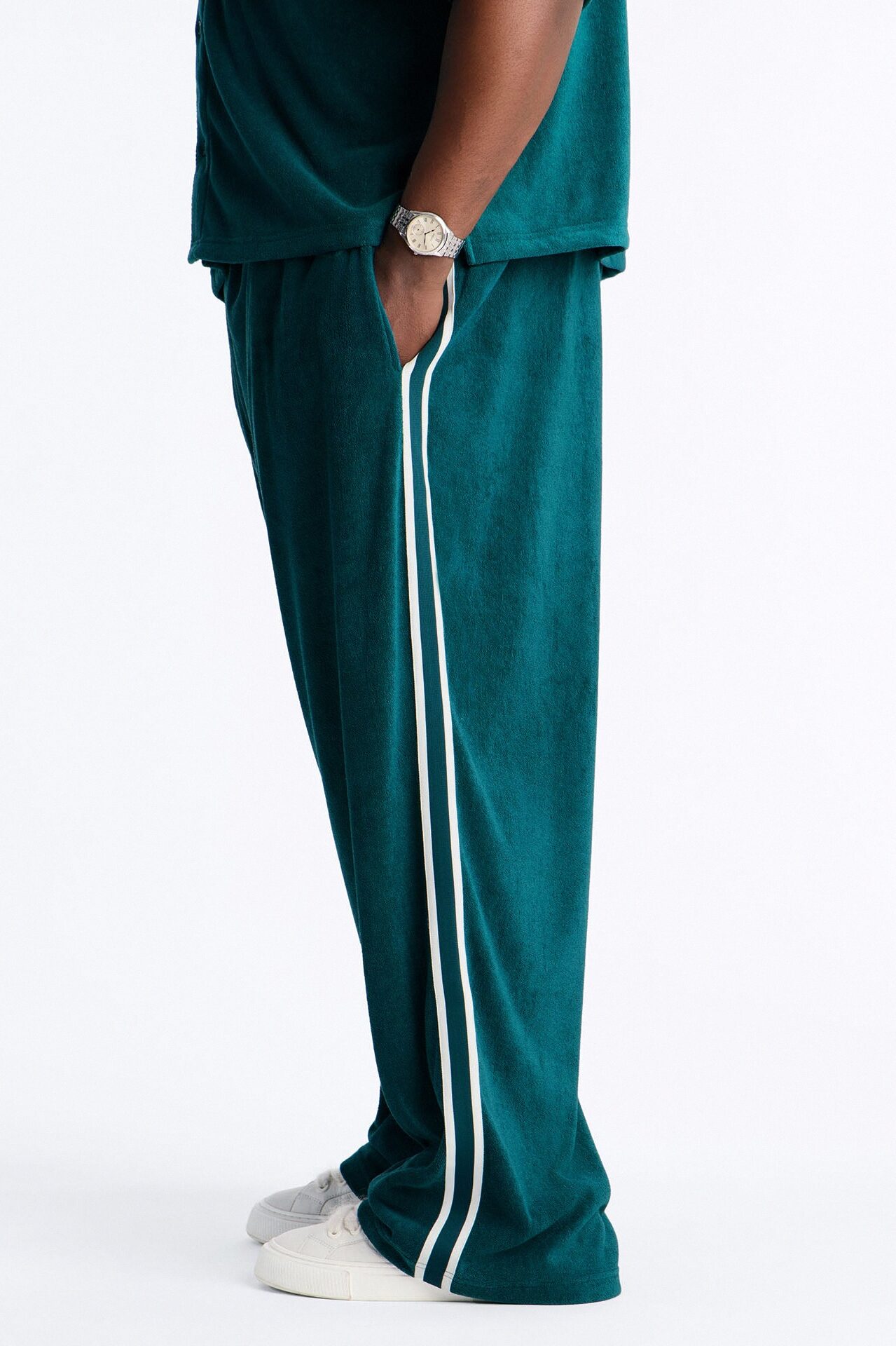 Classic Terry Cloth Baggy Pant - Teal/combo