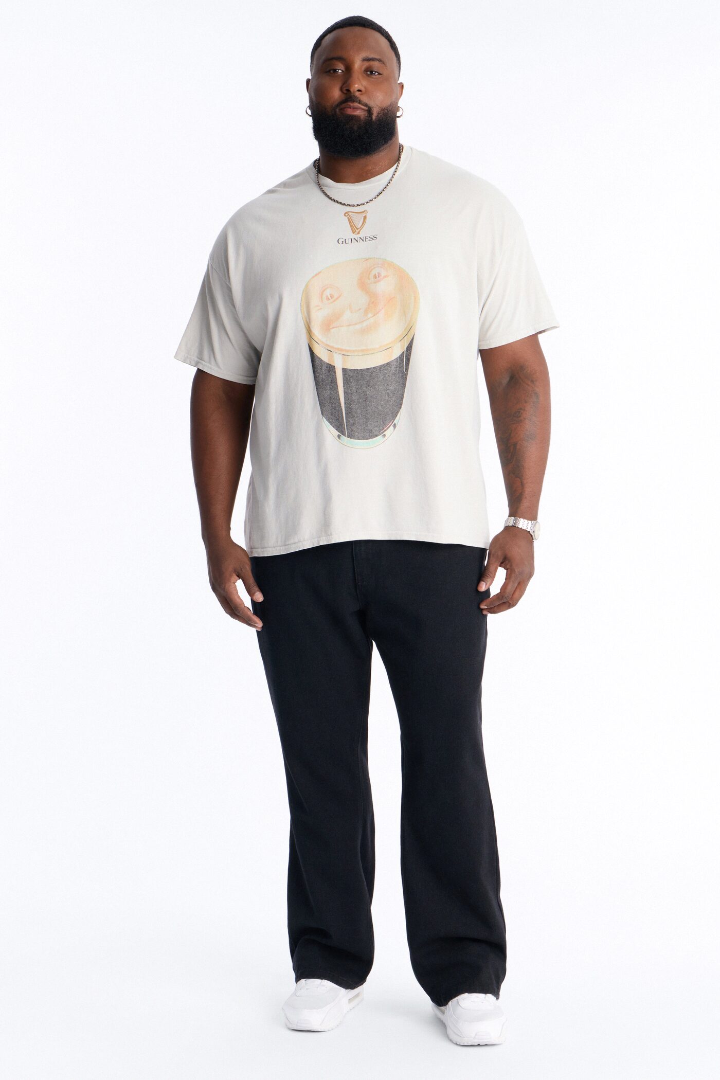 Guinness Beer Art Vintage Short Sleeve Tee - Light Grey
