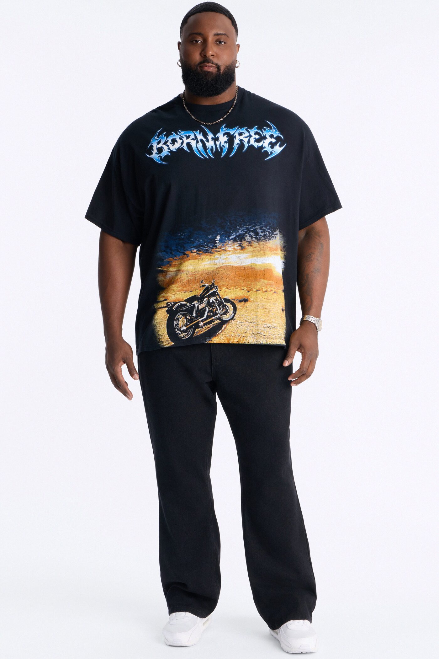 Born Free Oversized Short Sleeve Tee - Black