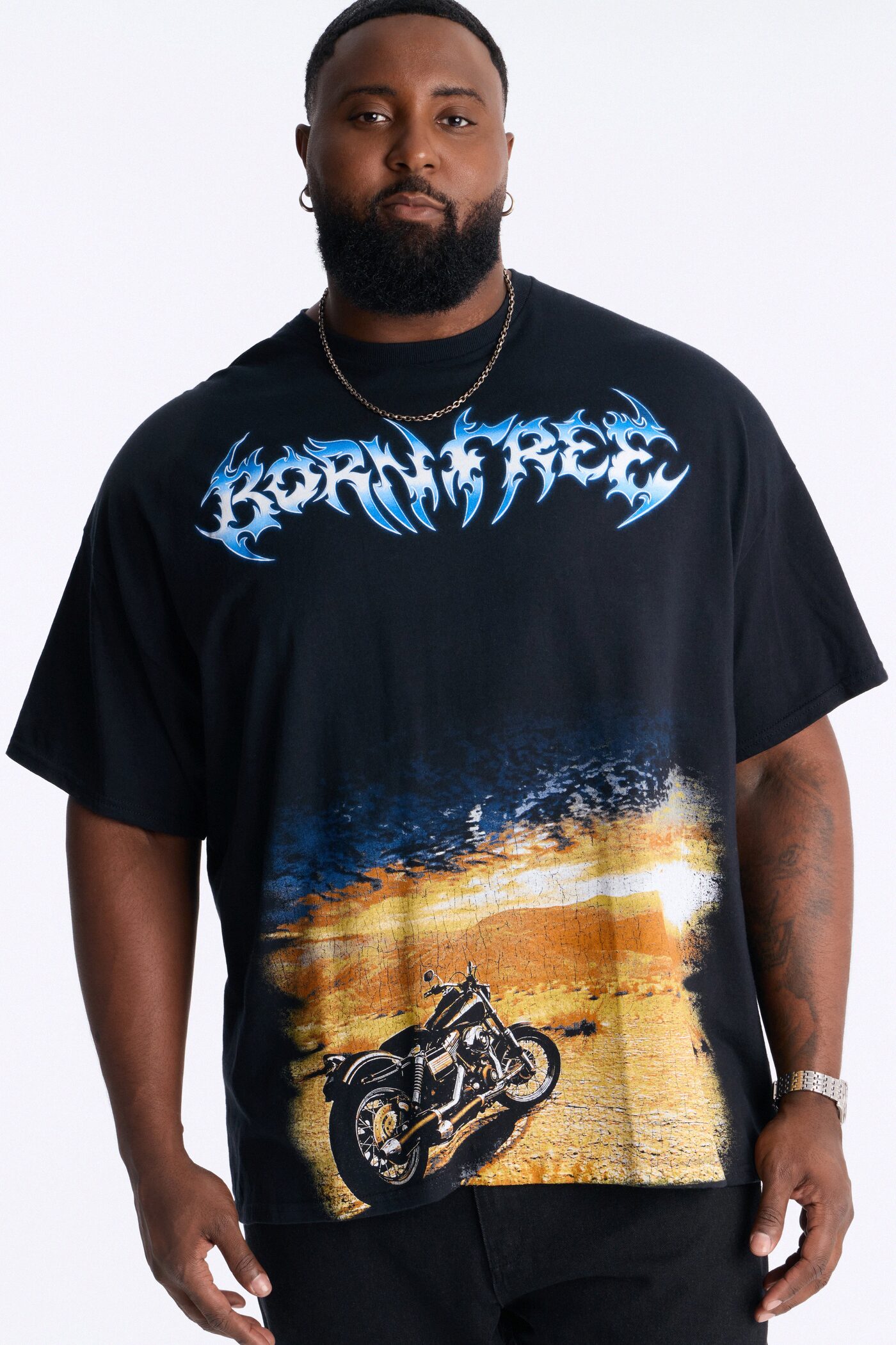 Born Free Oversized Short Sleeve Tee - Black