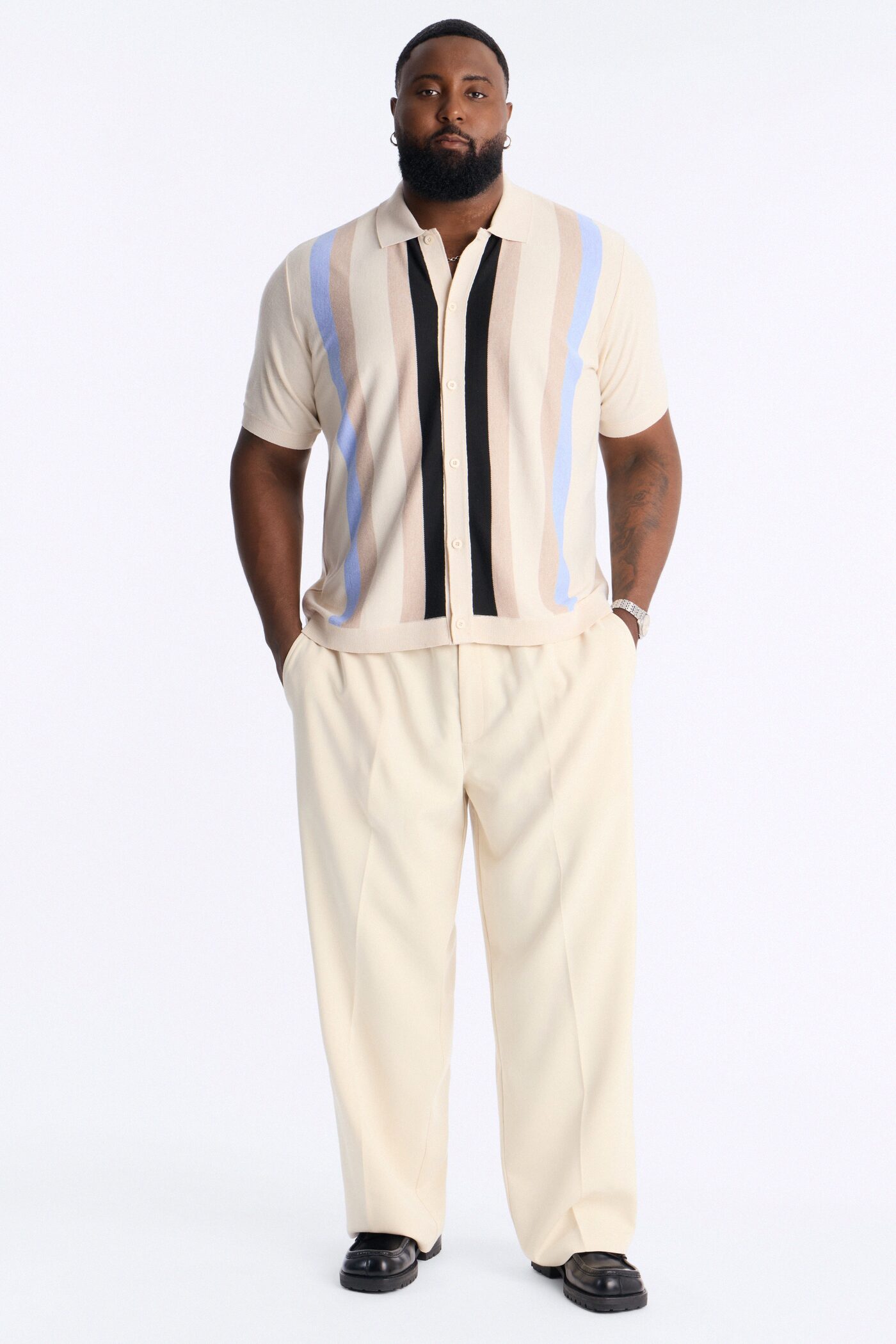 Sundown Lounge Button Up - Blue/combo