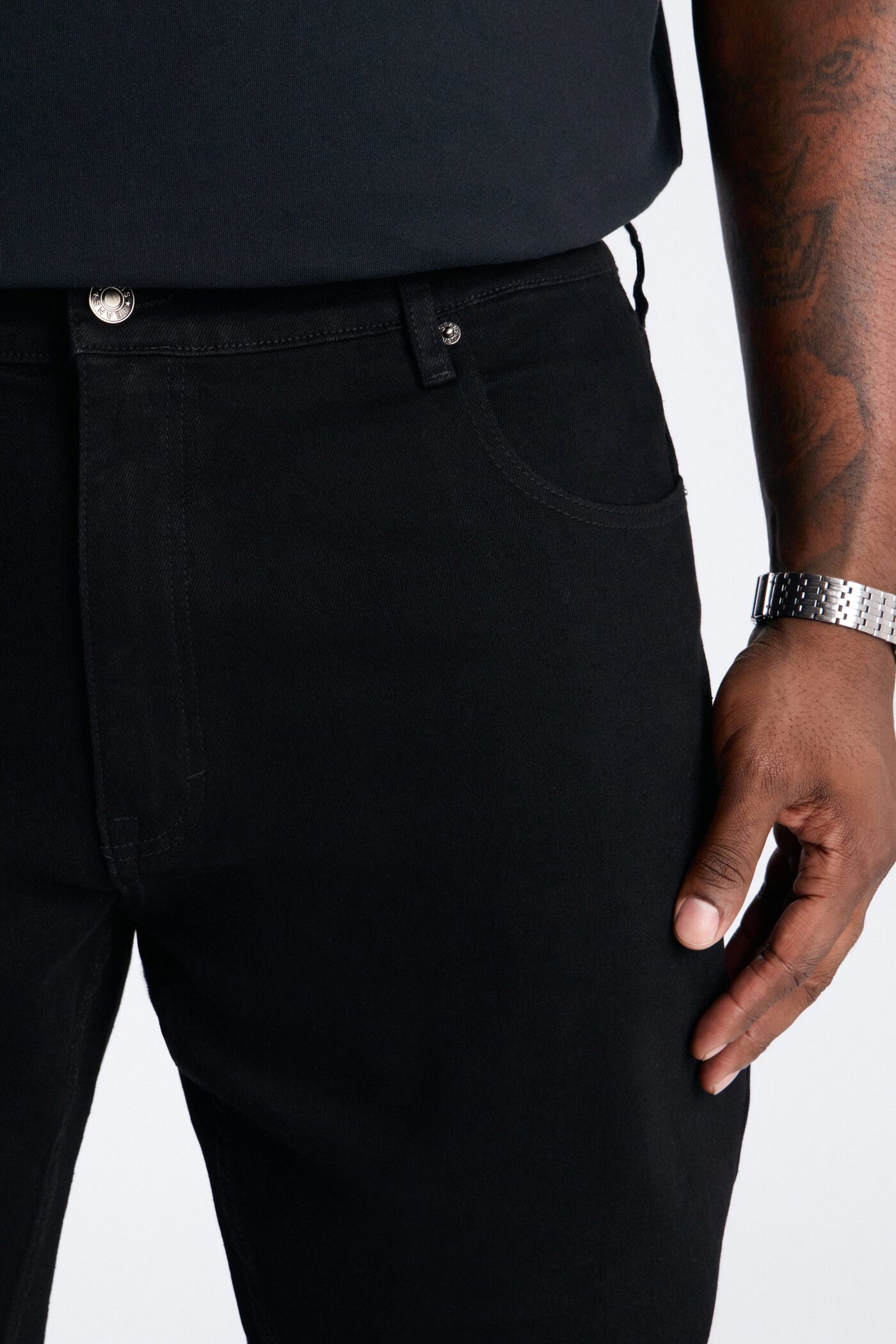 Upstanding Slit Stacked Slim Flare Jeans - Black