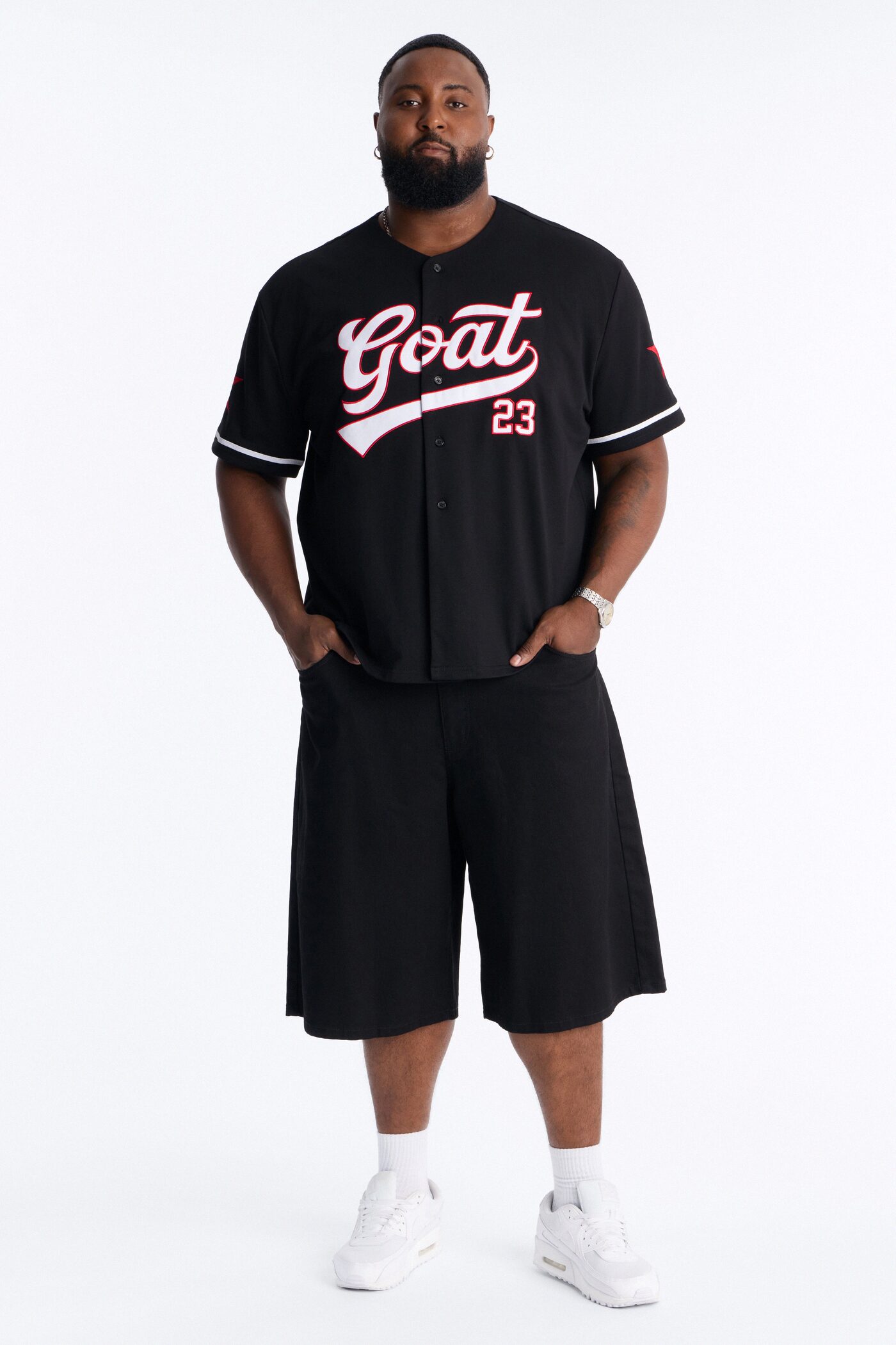 GOAT Patch Baseball Jersey - Black