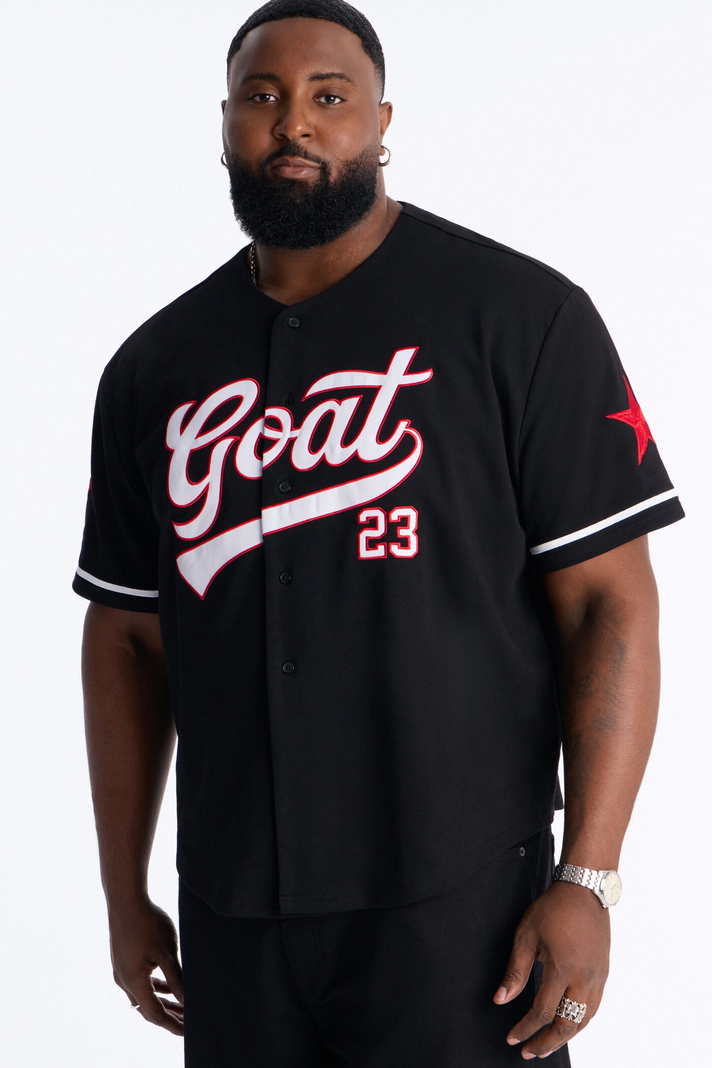 GOAT Patch Baseball Jersey - Black